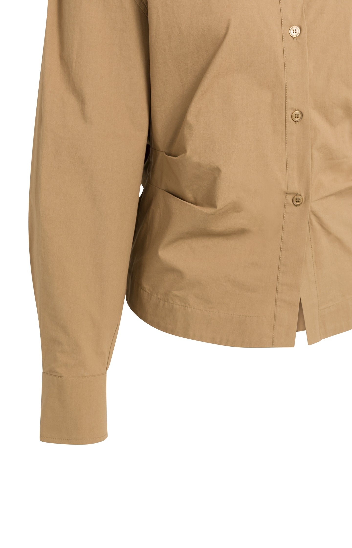 Blouse with waist accent and pleat detail