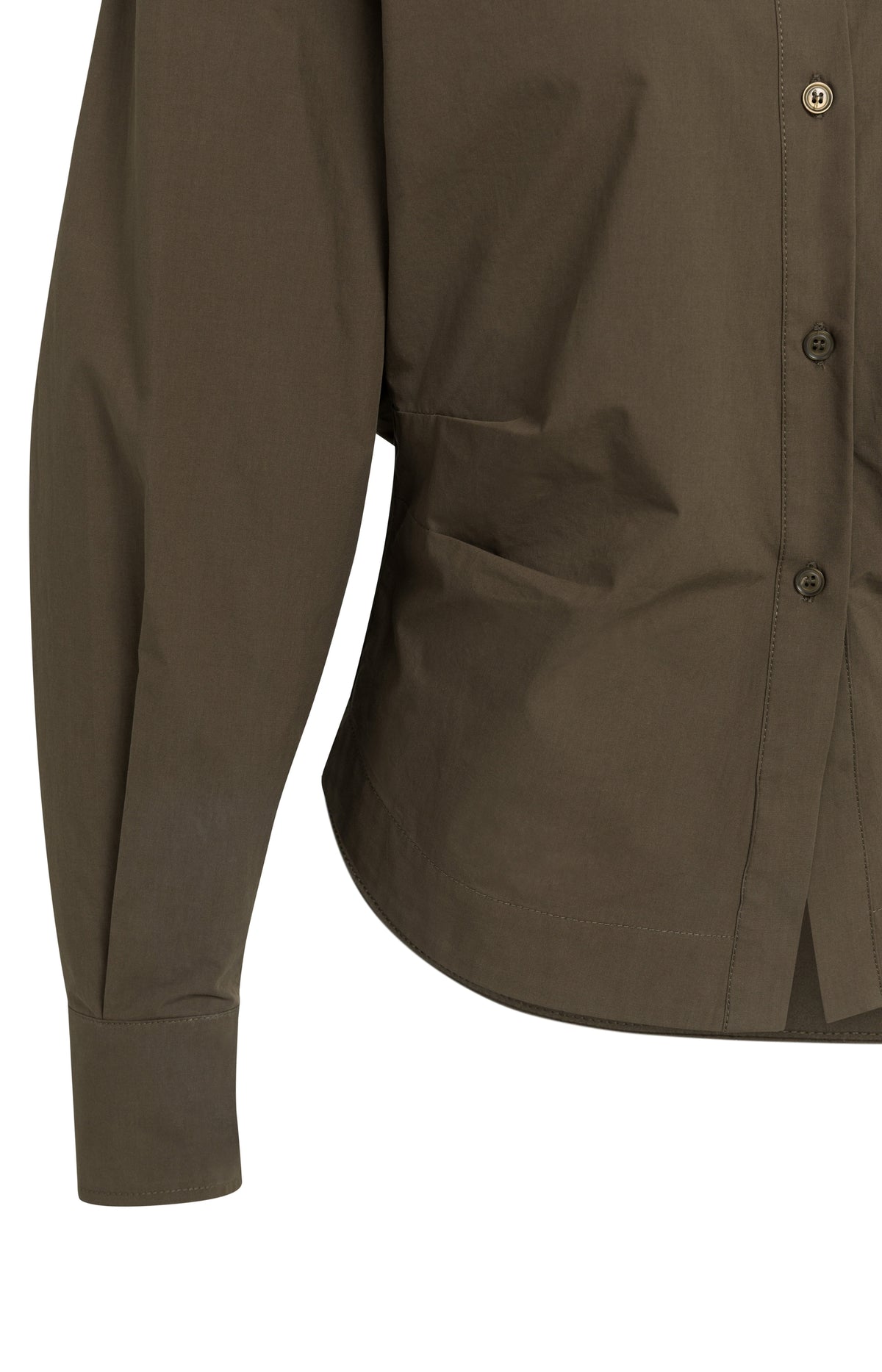 Blouse with waist accent and pleat detail