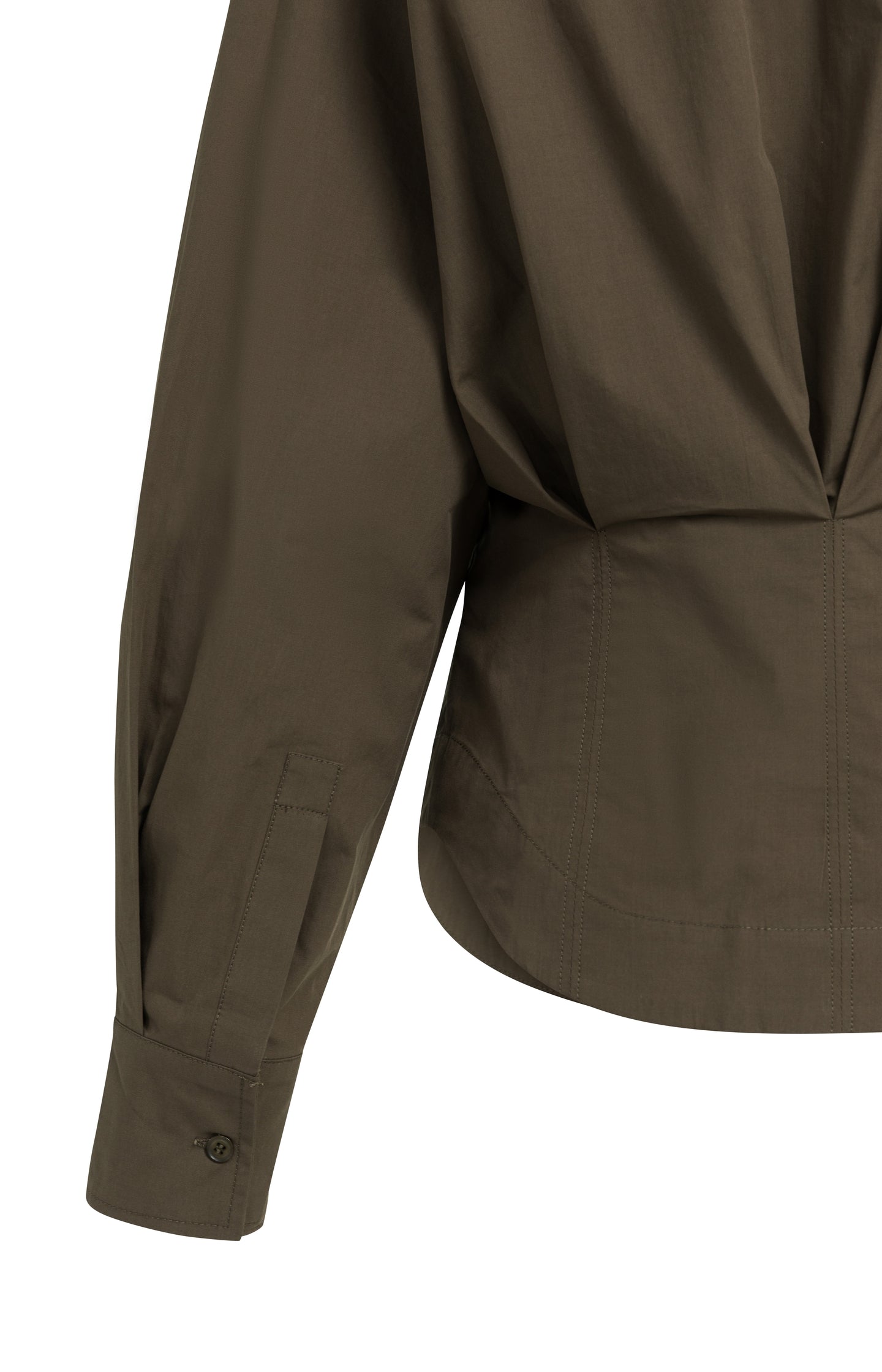 Blouse with waist accent and pleat detail