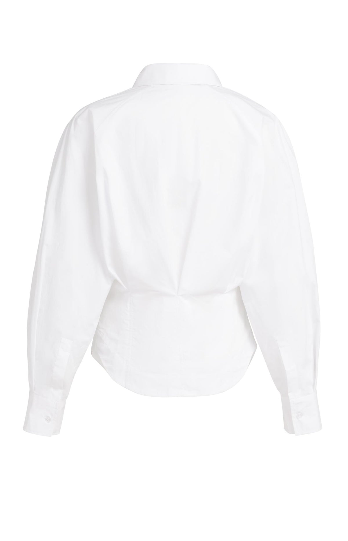 Blouse with waist accent and pleat detail