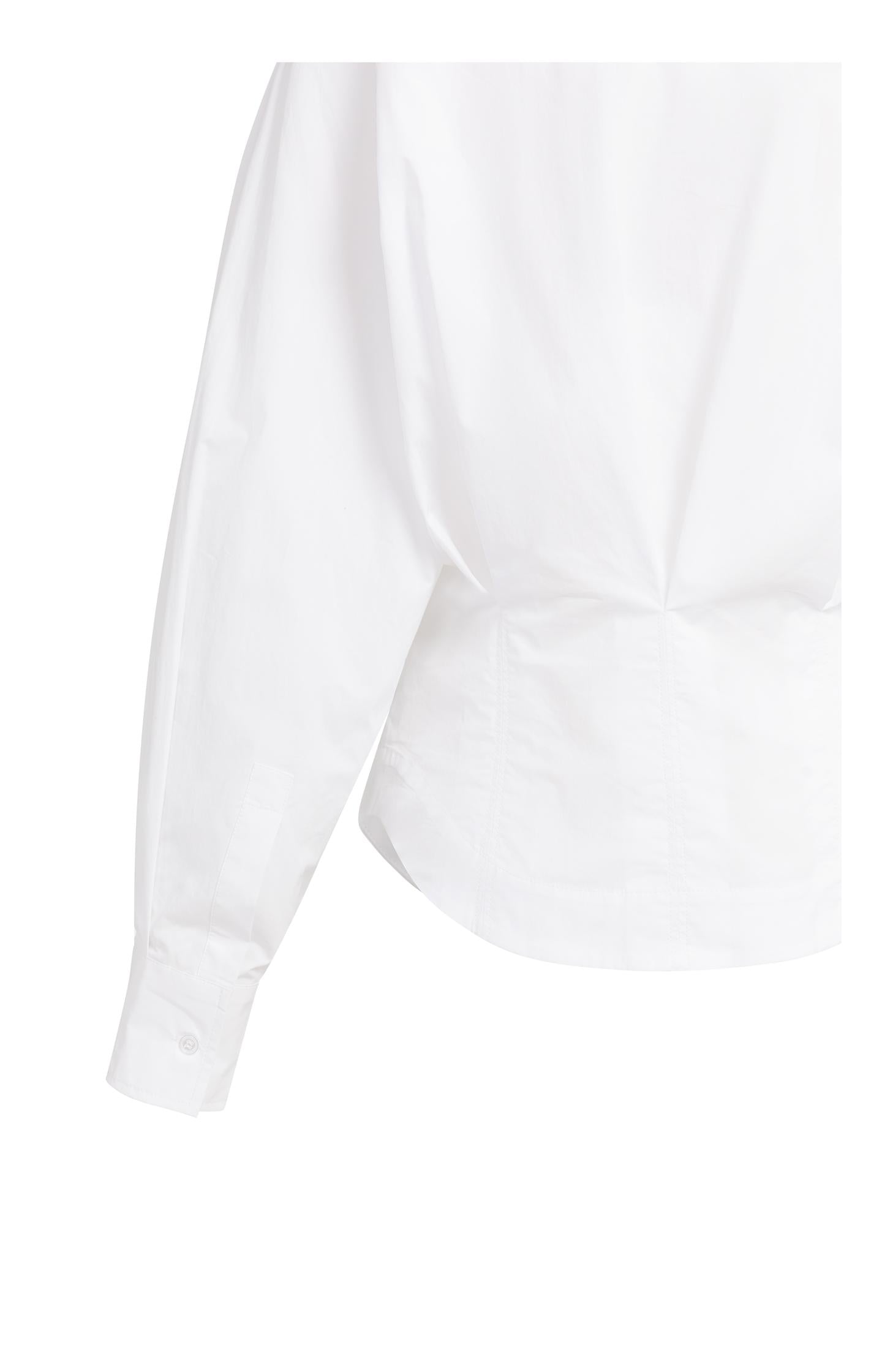 Blouse with waist accent and pleat detail