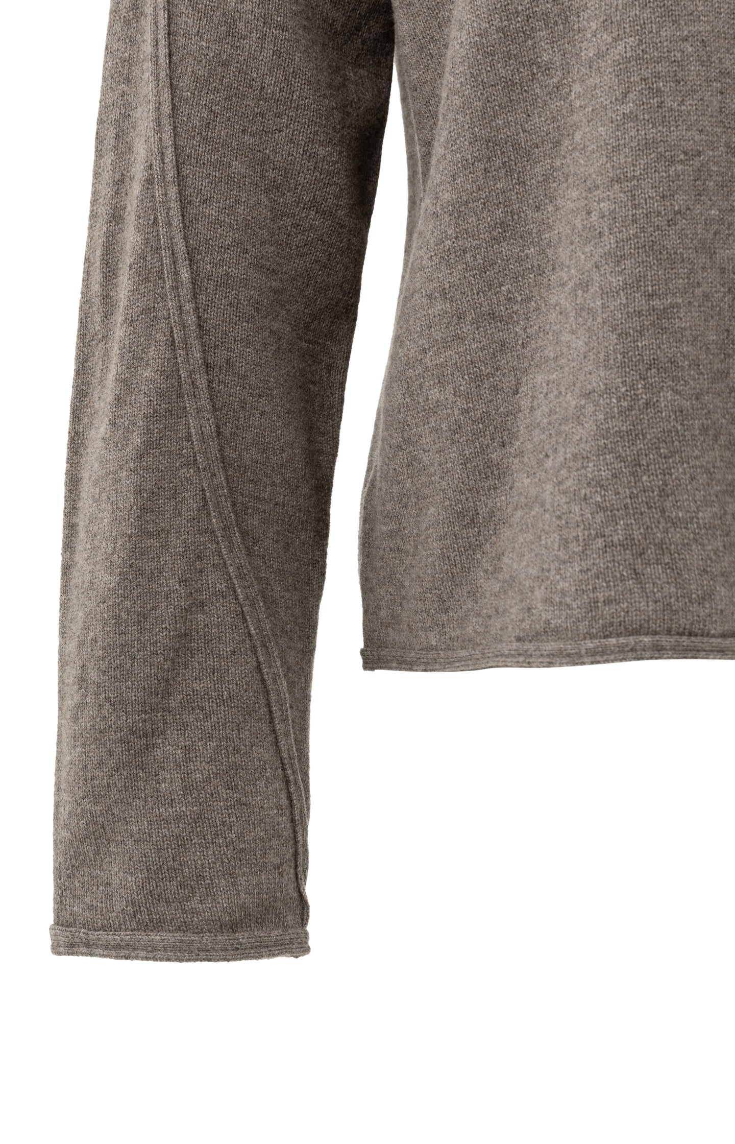 Boat neck sweater with refined decorative seams