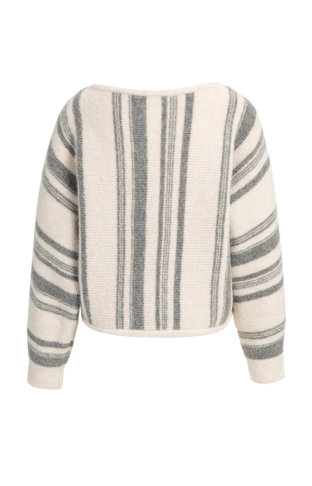 Boat neck sweater with striped pattern - Off White Dessin