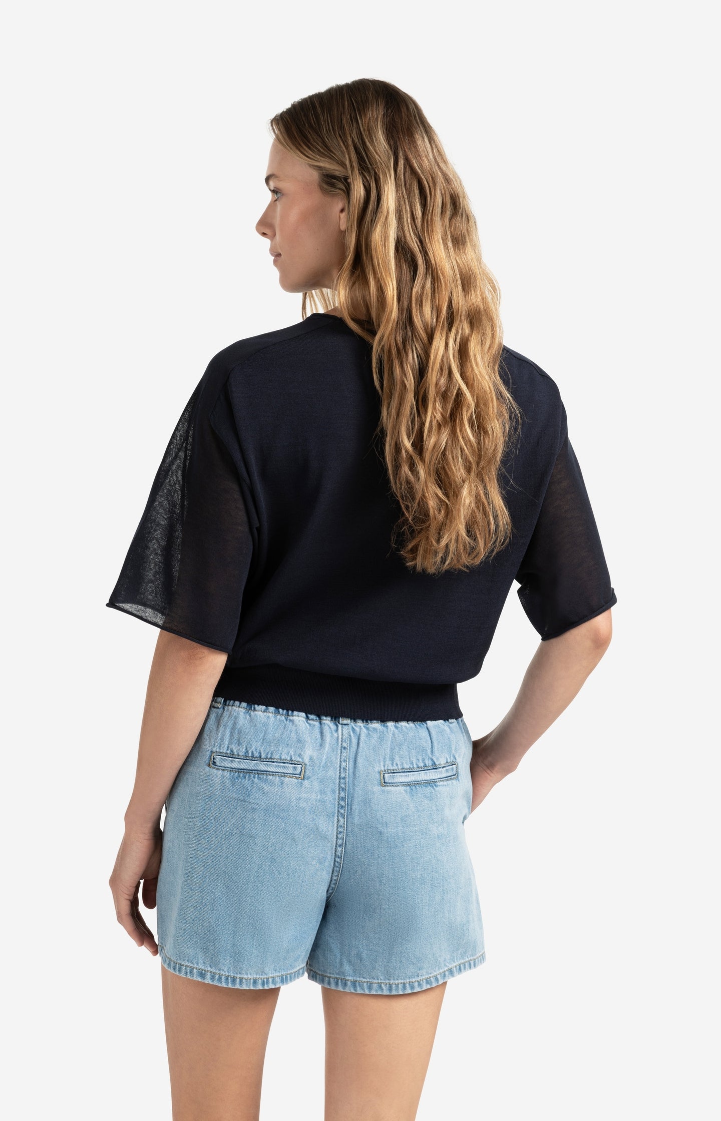 Boatneck sweater with transparence parts - Type: lookbook
