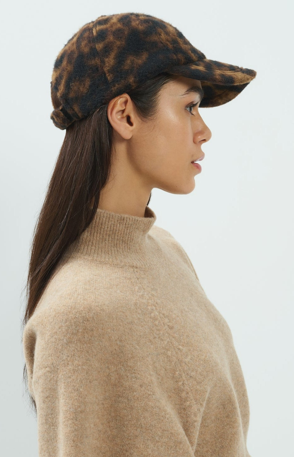 Cap with leopard print - Cocoa Brown Dessin