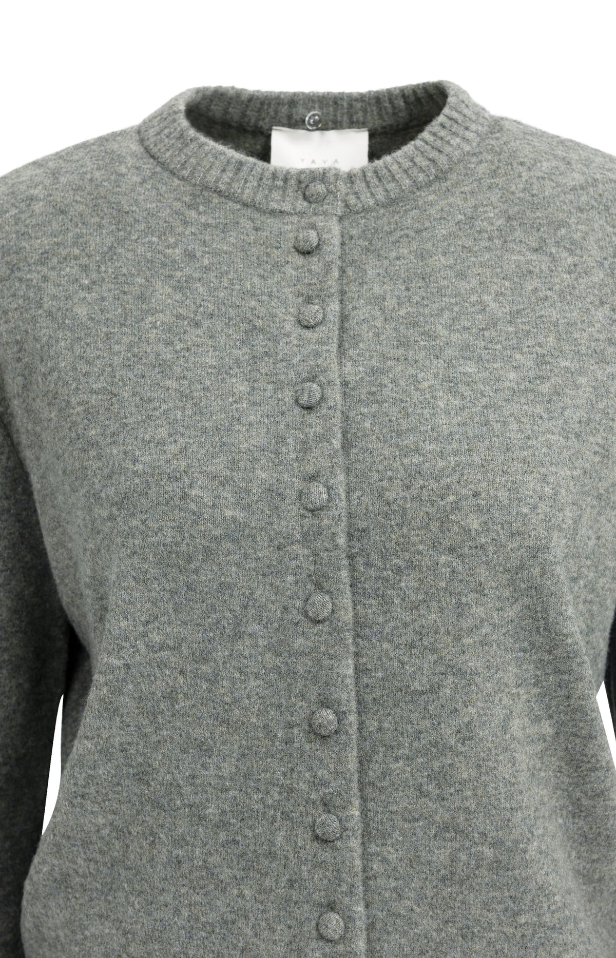 Cardigan with detachable collar - Soap Grey Melange