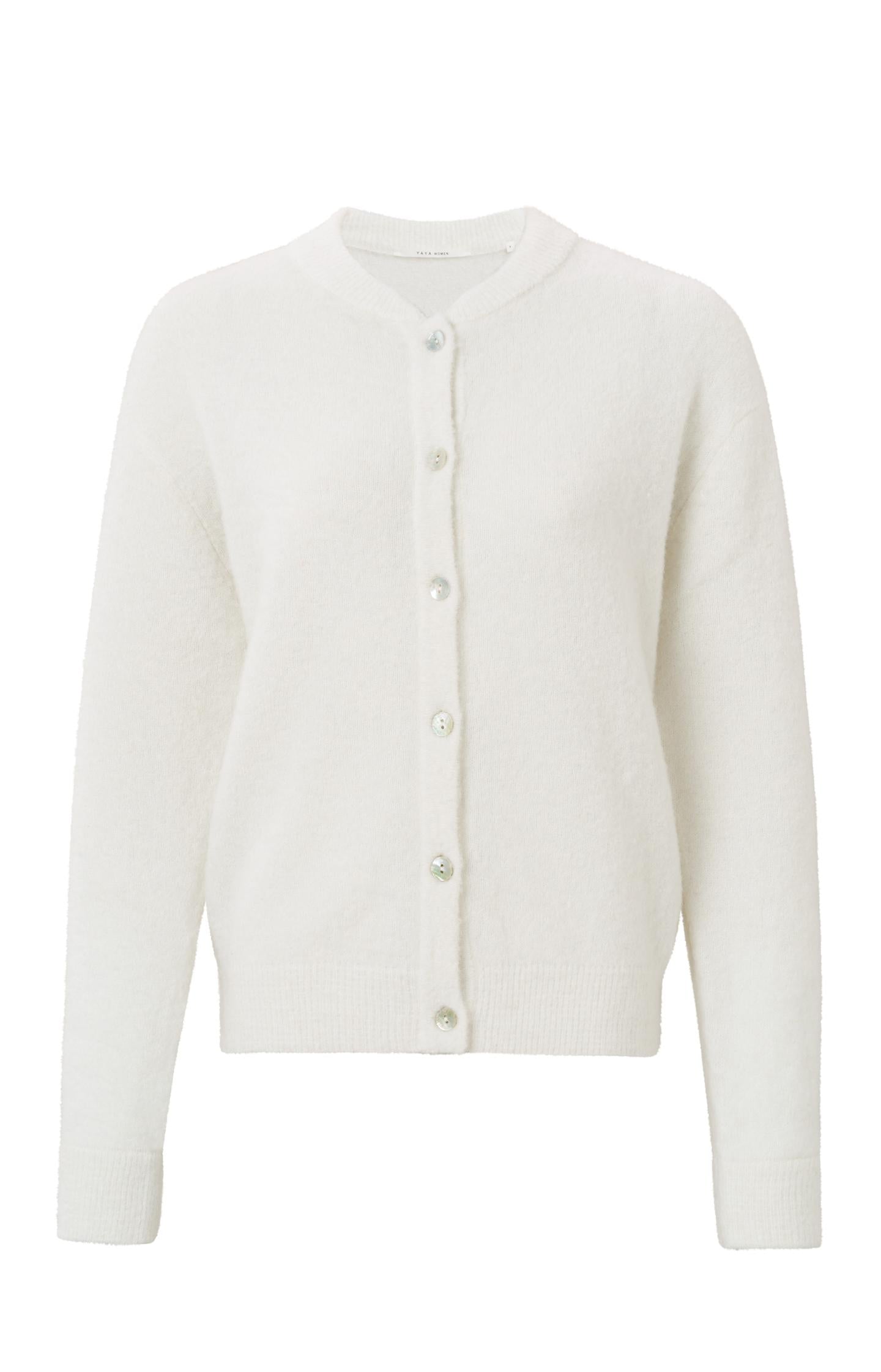 Cardigan with long sleeves, buttons and ribbed trims - Type: product