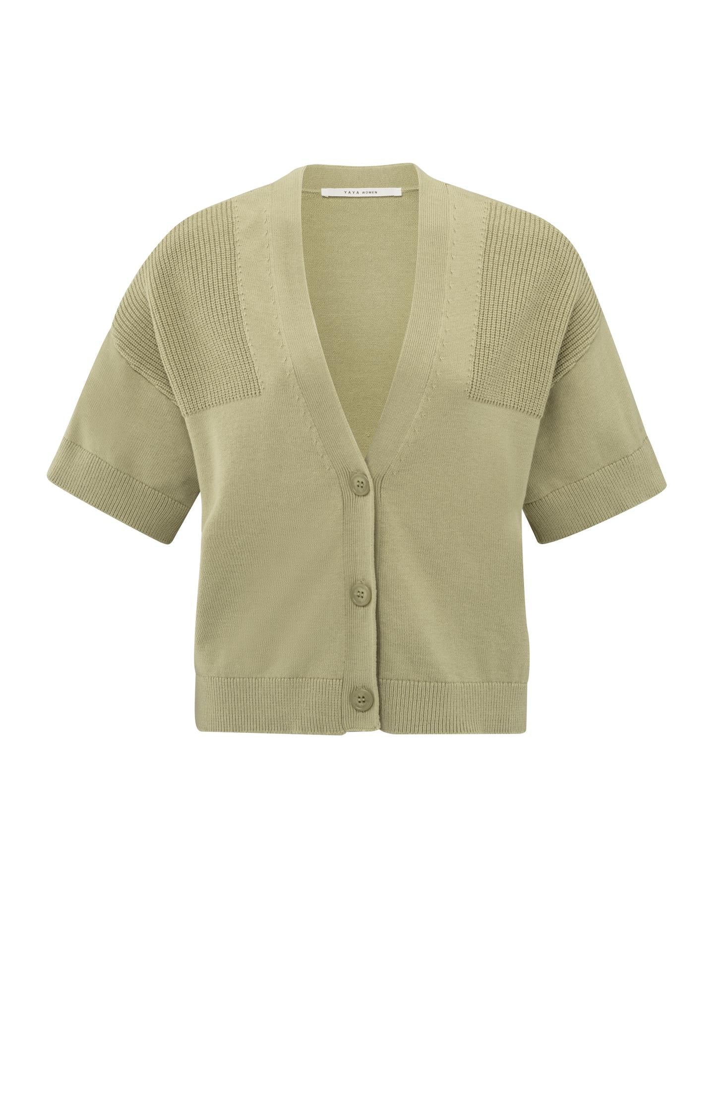 Cardigan with ribbed details - Type: product