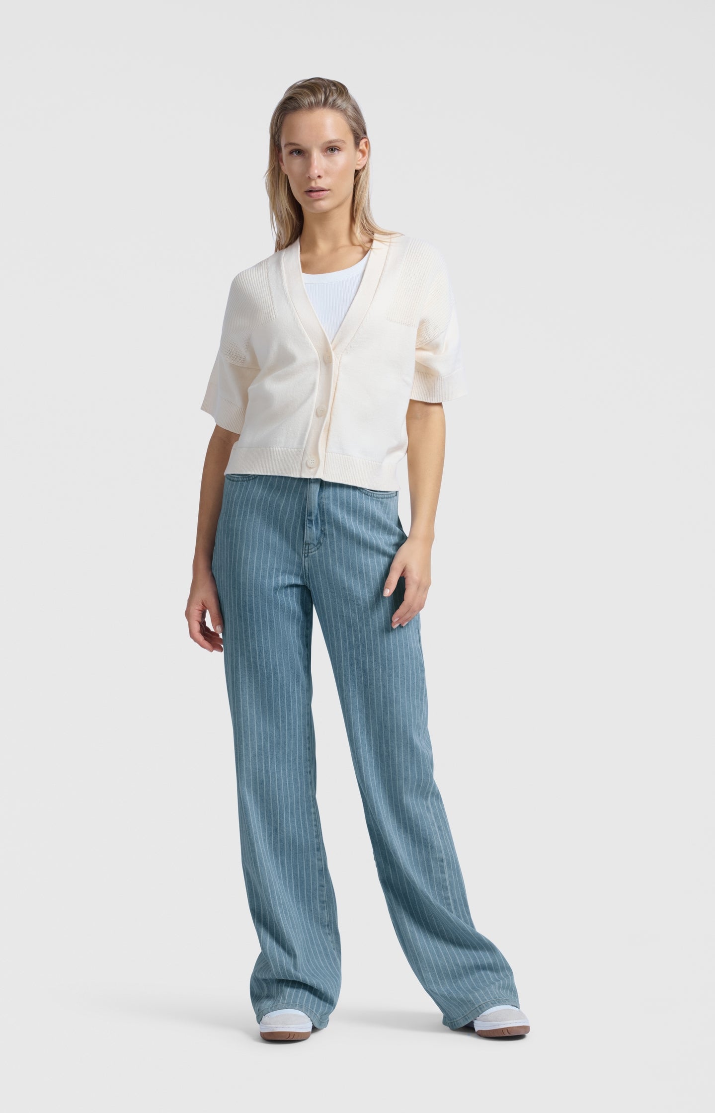 Cardigan with ribbed details