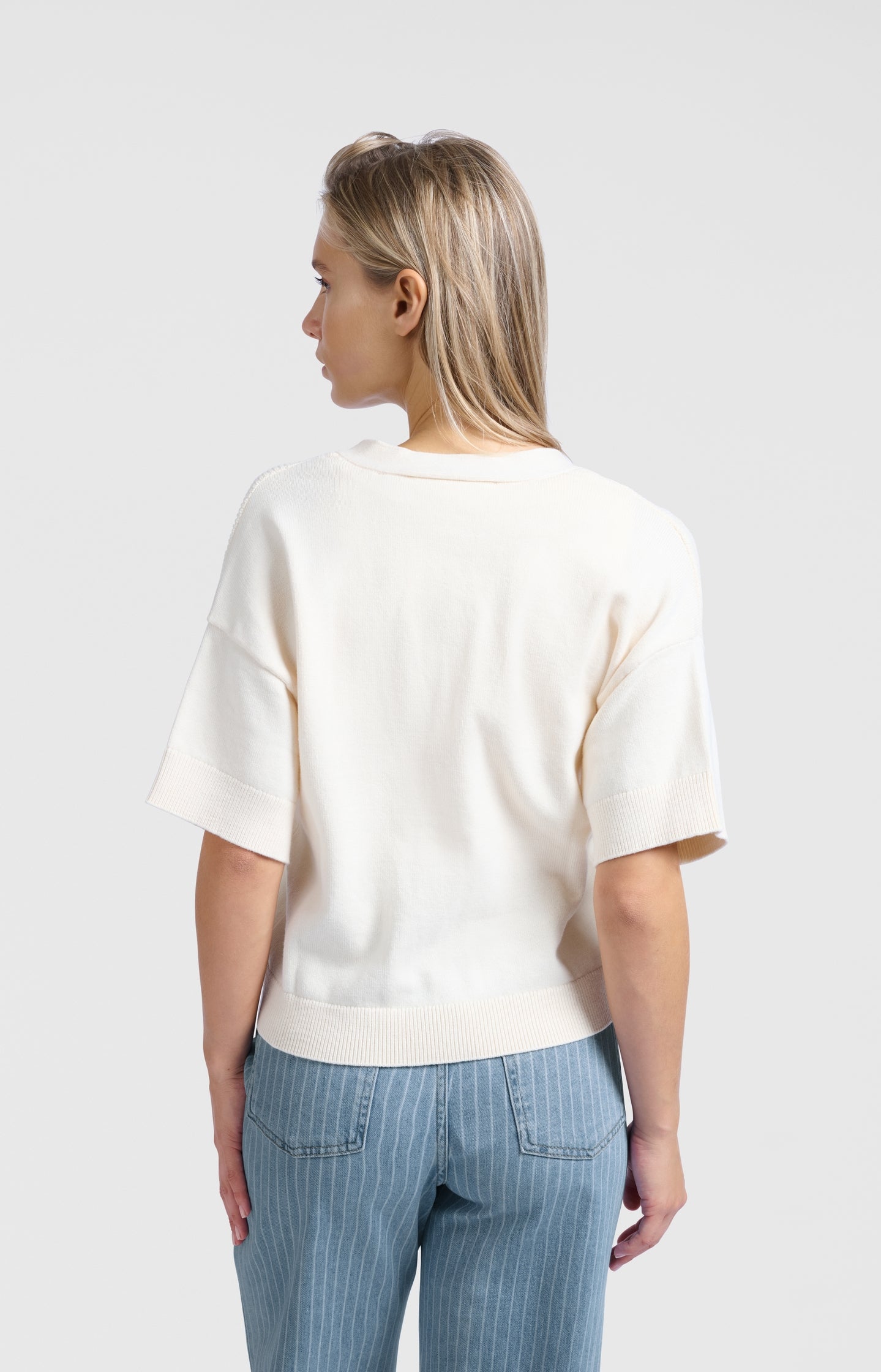 Cardigan with ribbed details