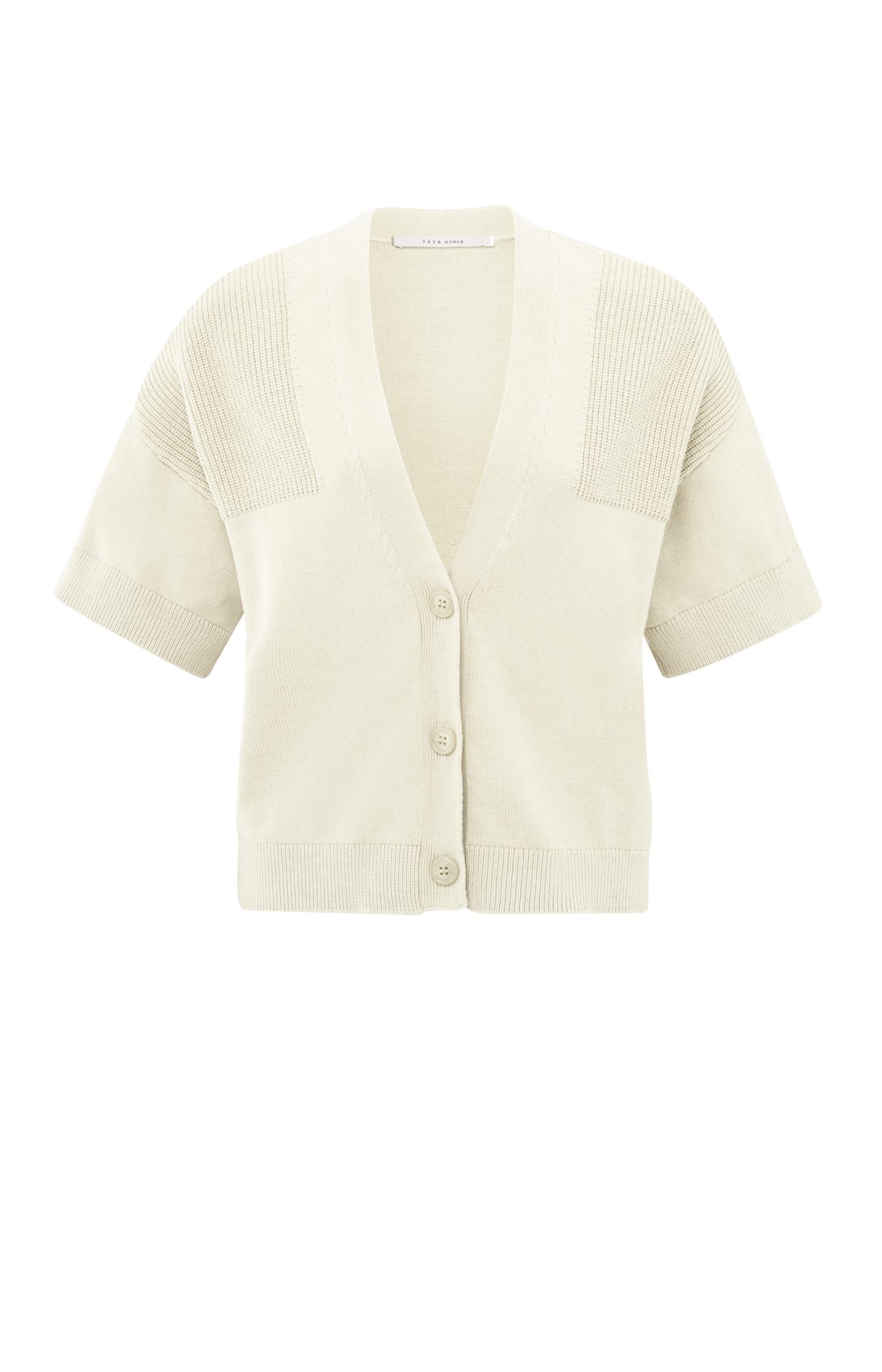 Cardigan with ribbed details - Type: product