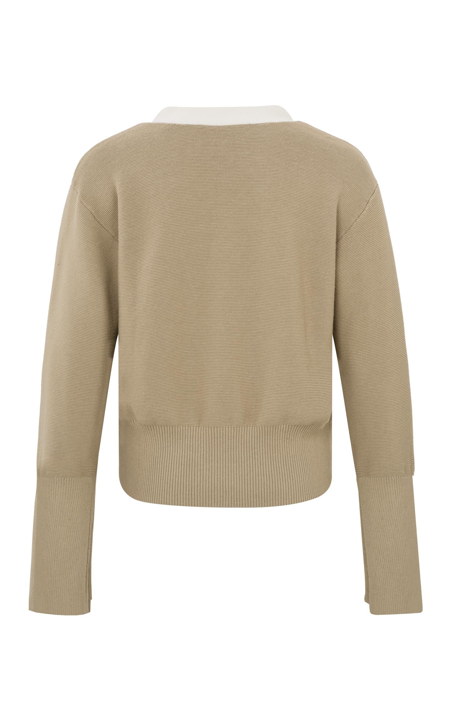 Cardigan with V-neck,buttons and long wide sleeves