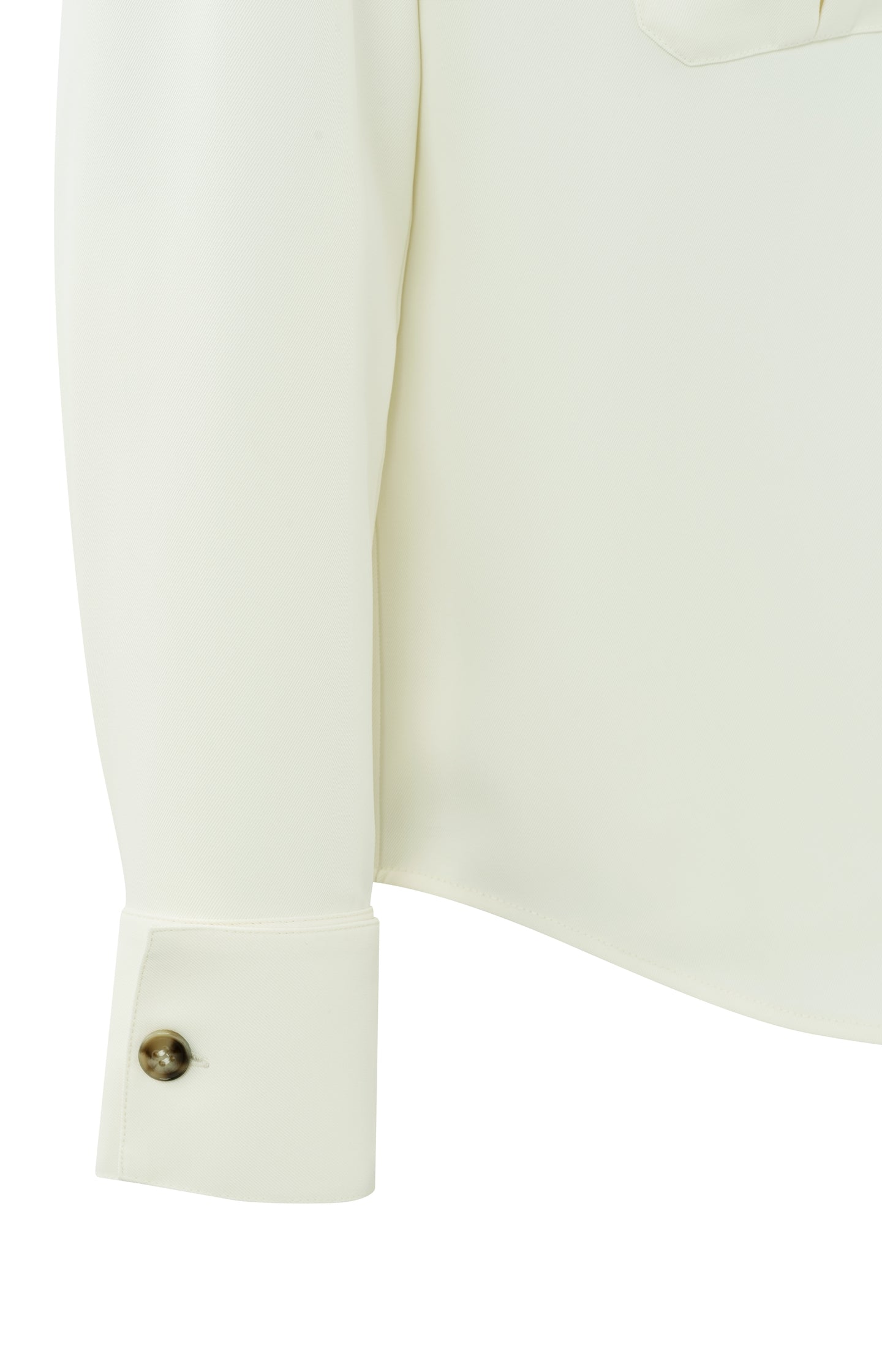 Cargo blouse with collar, long sleeves, buttons and pockets - Ivory White