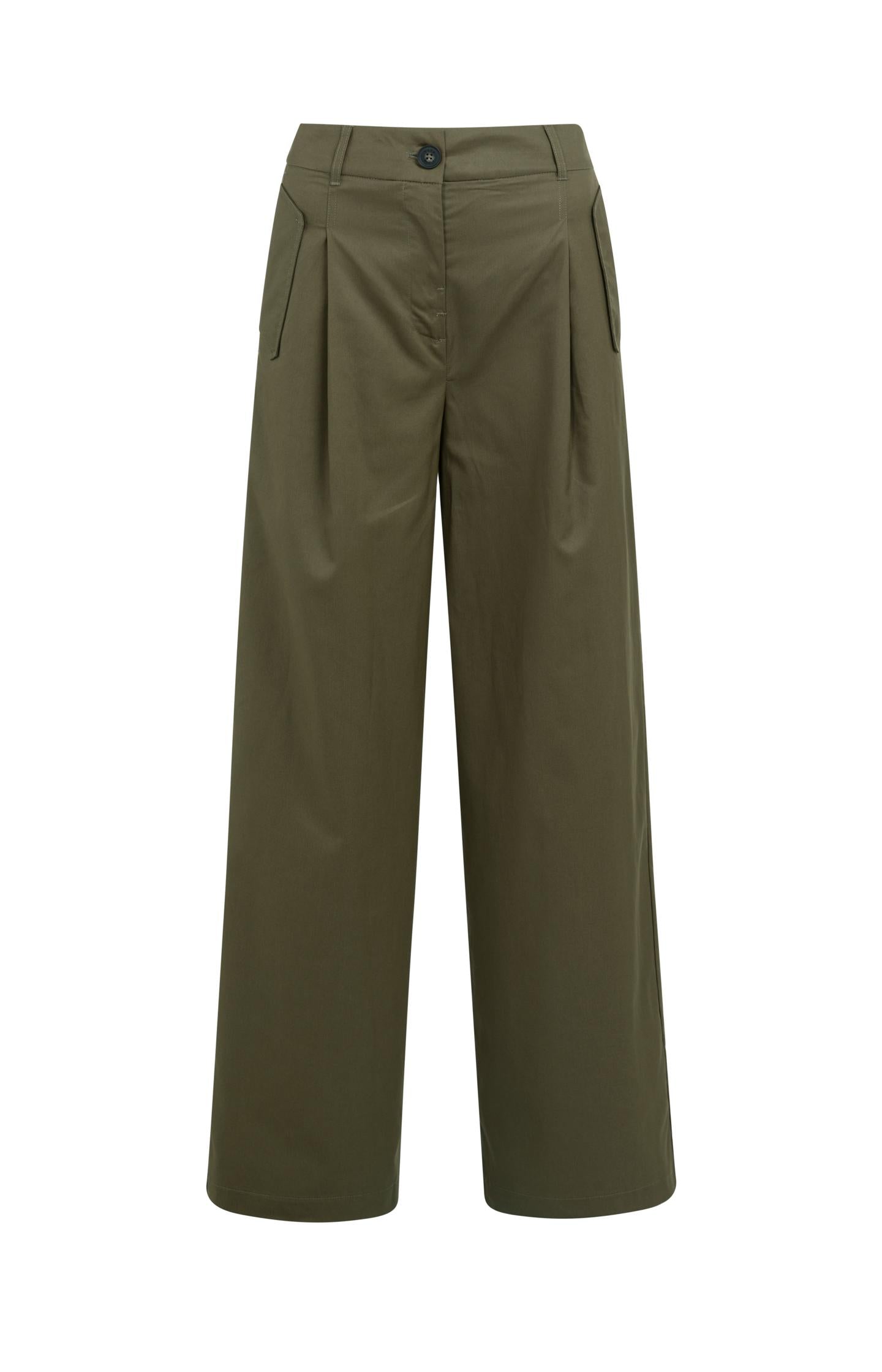 Cargo trousers with wide legs and pleat details - L30 - Type: product