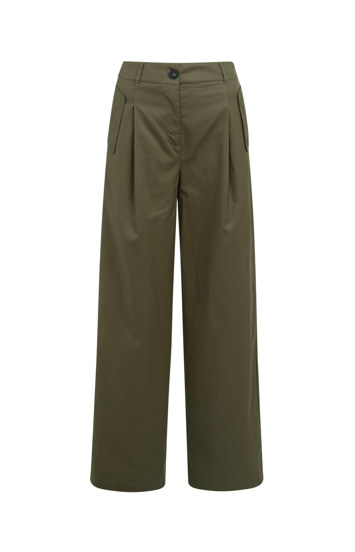 Cargo trousers with wide legs and pleat details - L32 - Type: product
