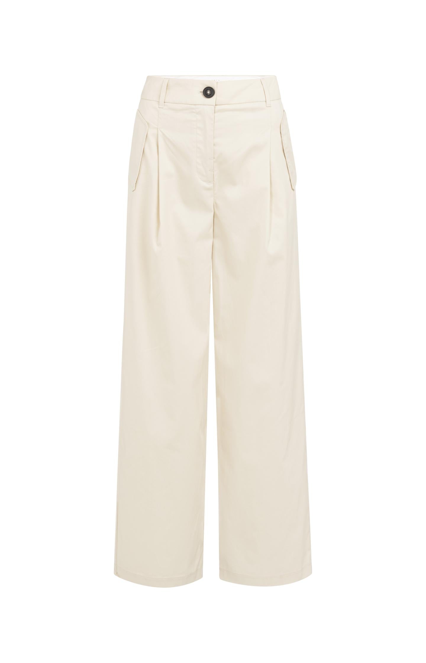 Cargo trousers with wide legs and pleat details - L32 - Type: product