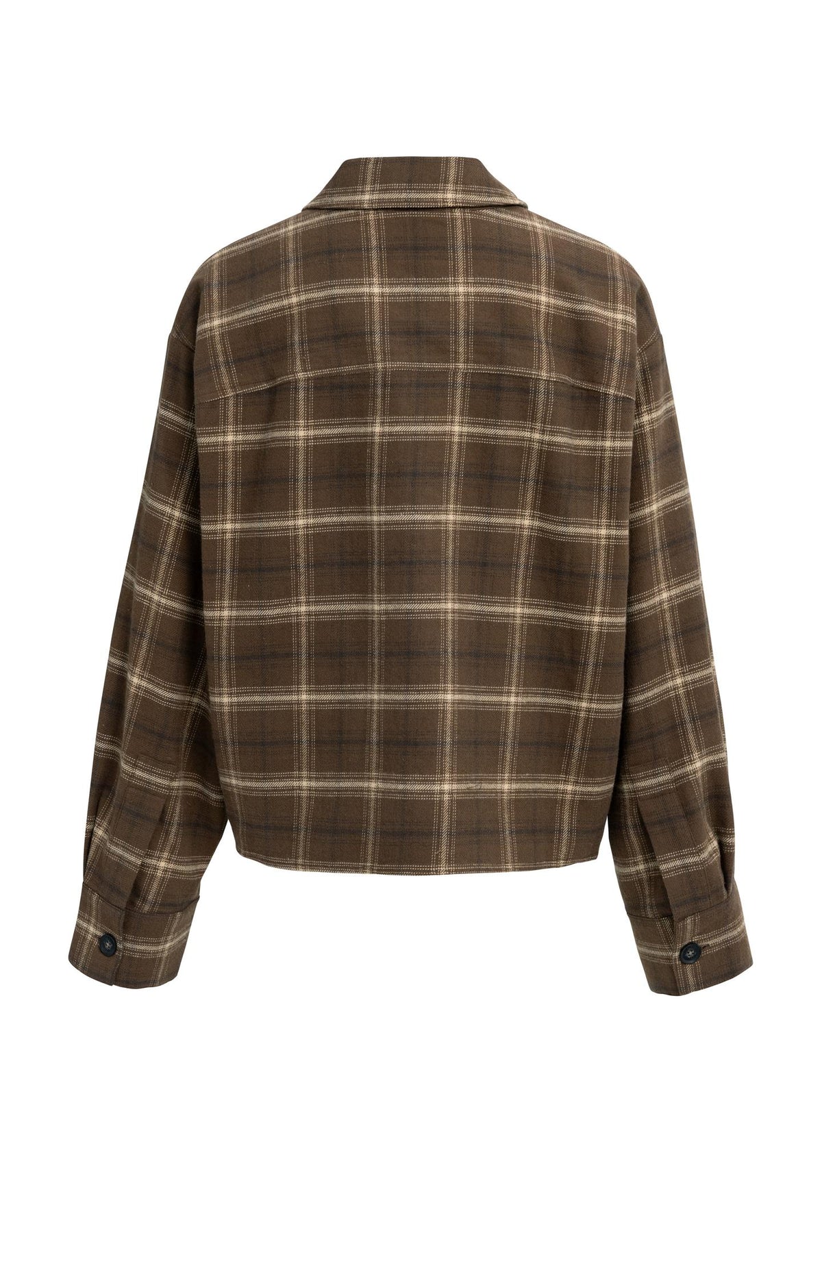Checked flannel blouse - Brown