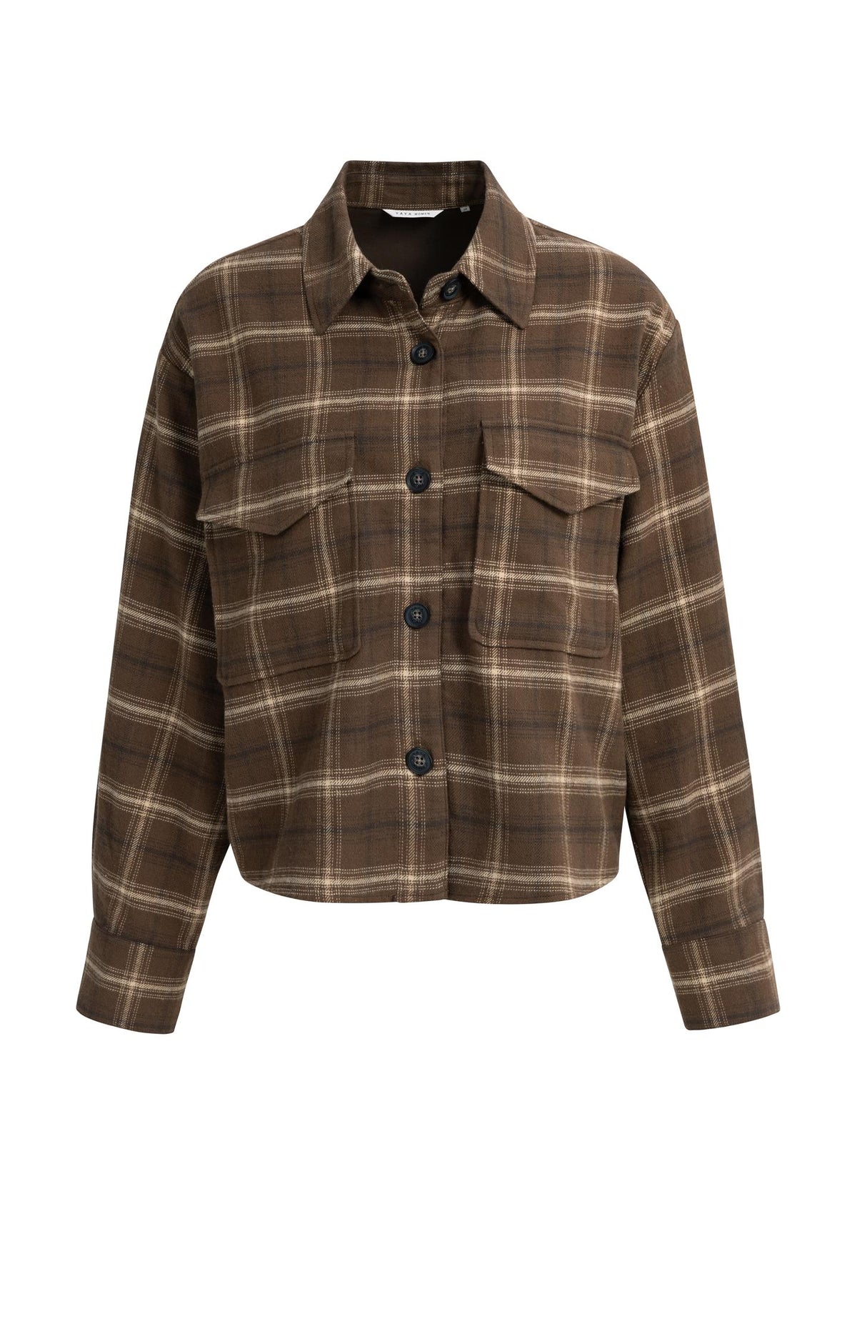 Checked flannel blouse - Cocoa Brown Dessin