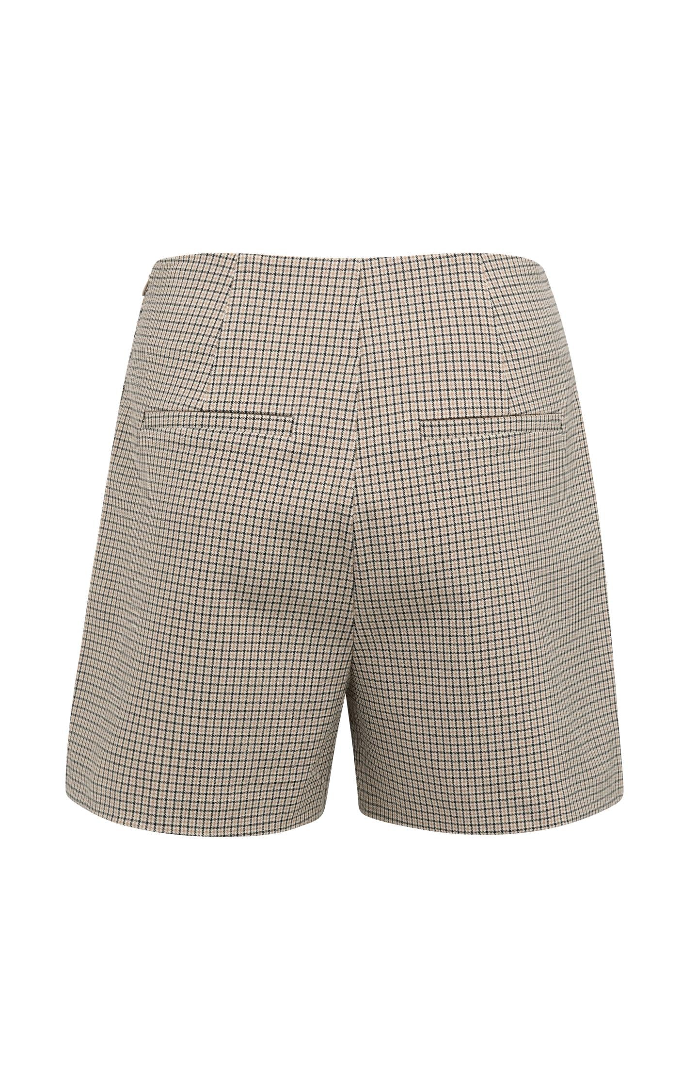 Checked mini skirt with faux wrap detail