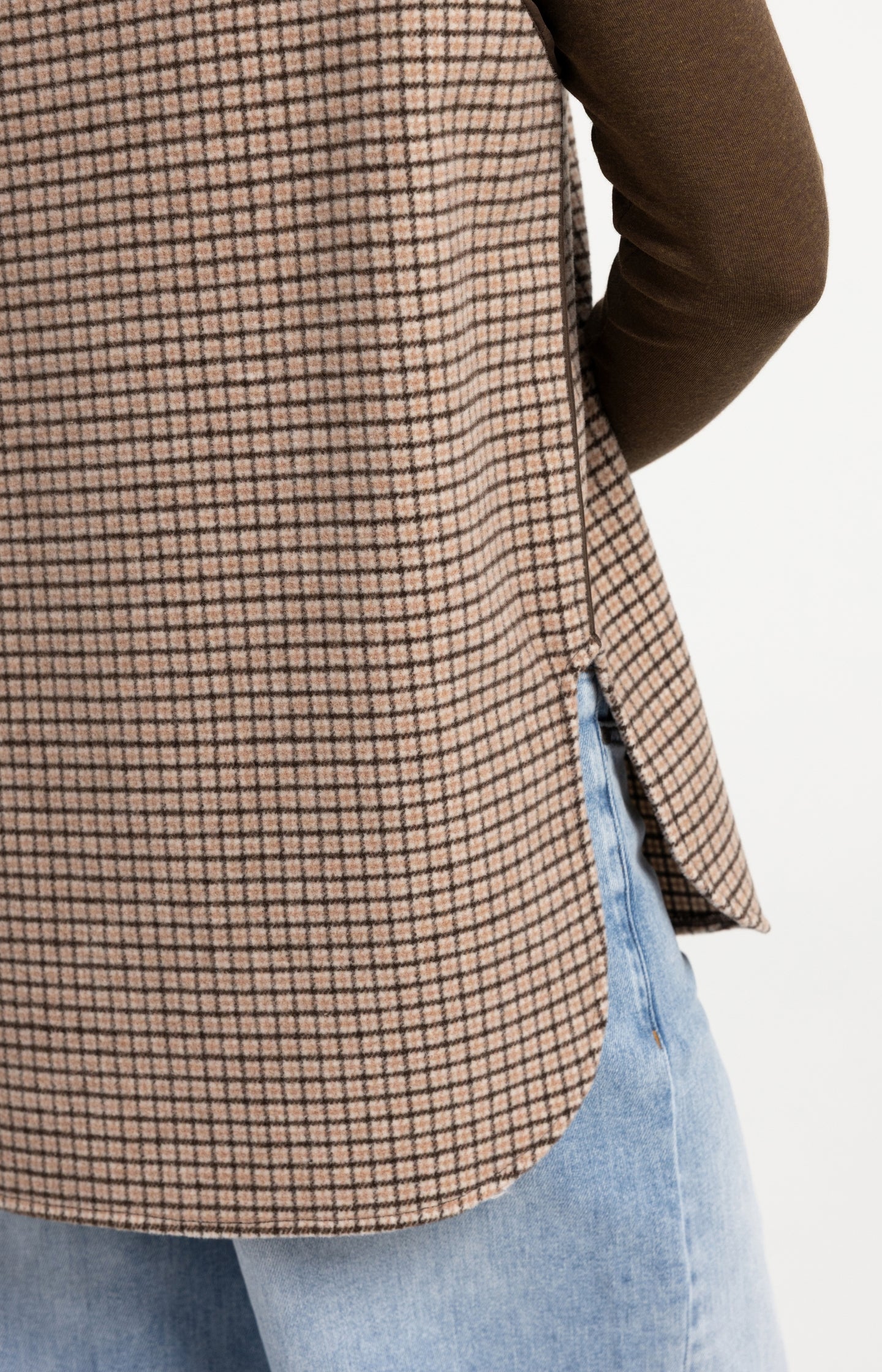 Checked wool blend spencer
