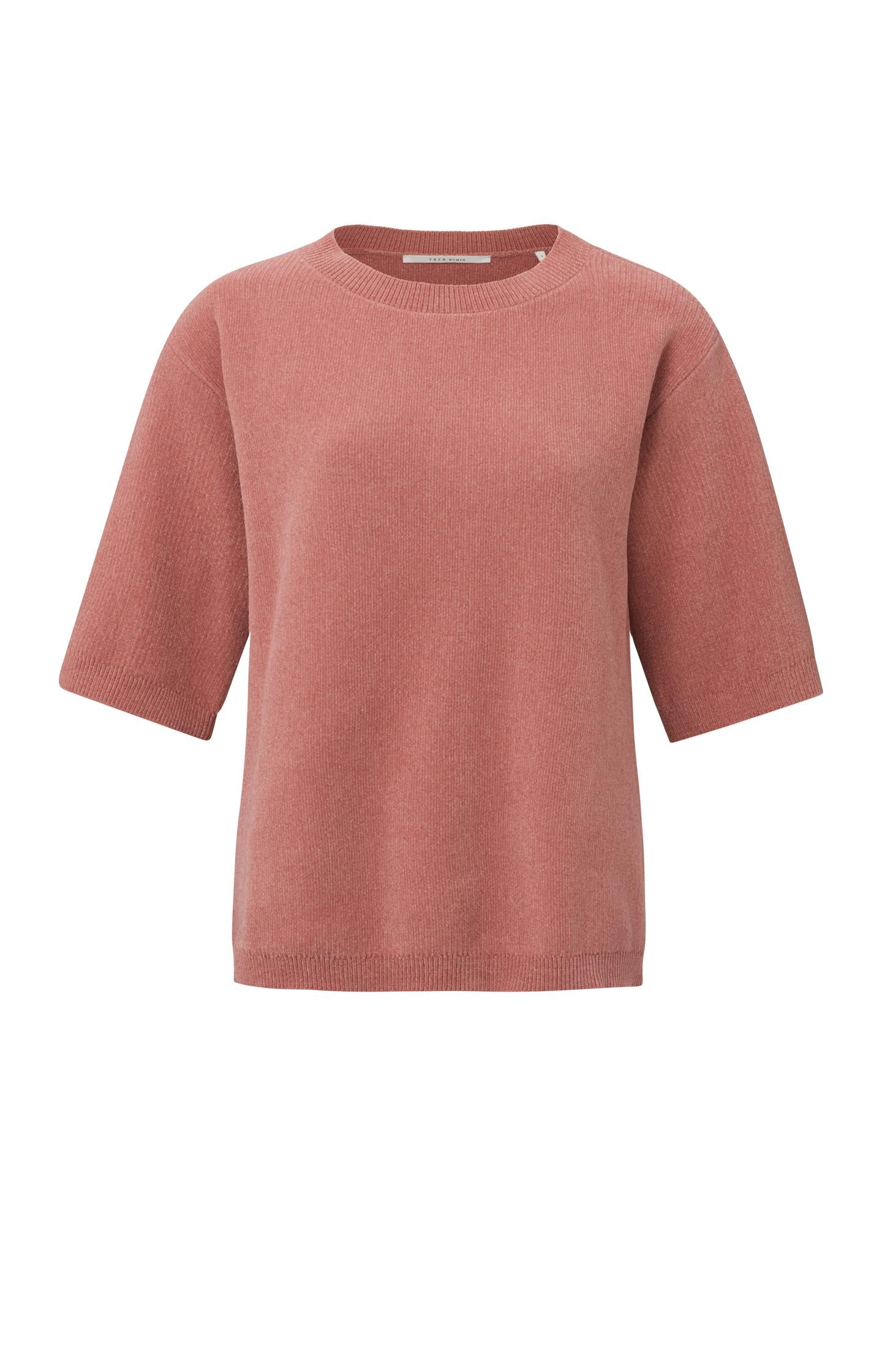 Chenille sweater with round neck and half long sleeves - Type: product