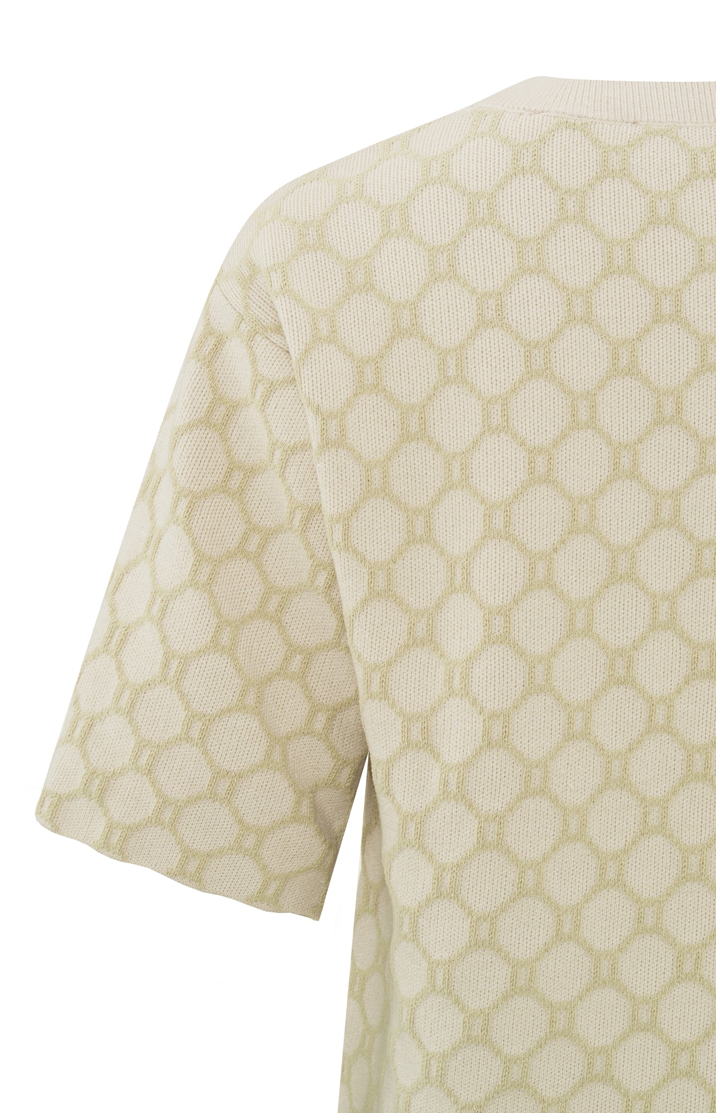 Chenille sweater with round neck and half long sleeves