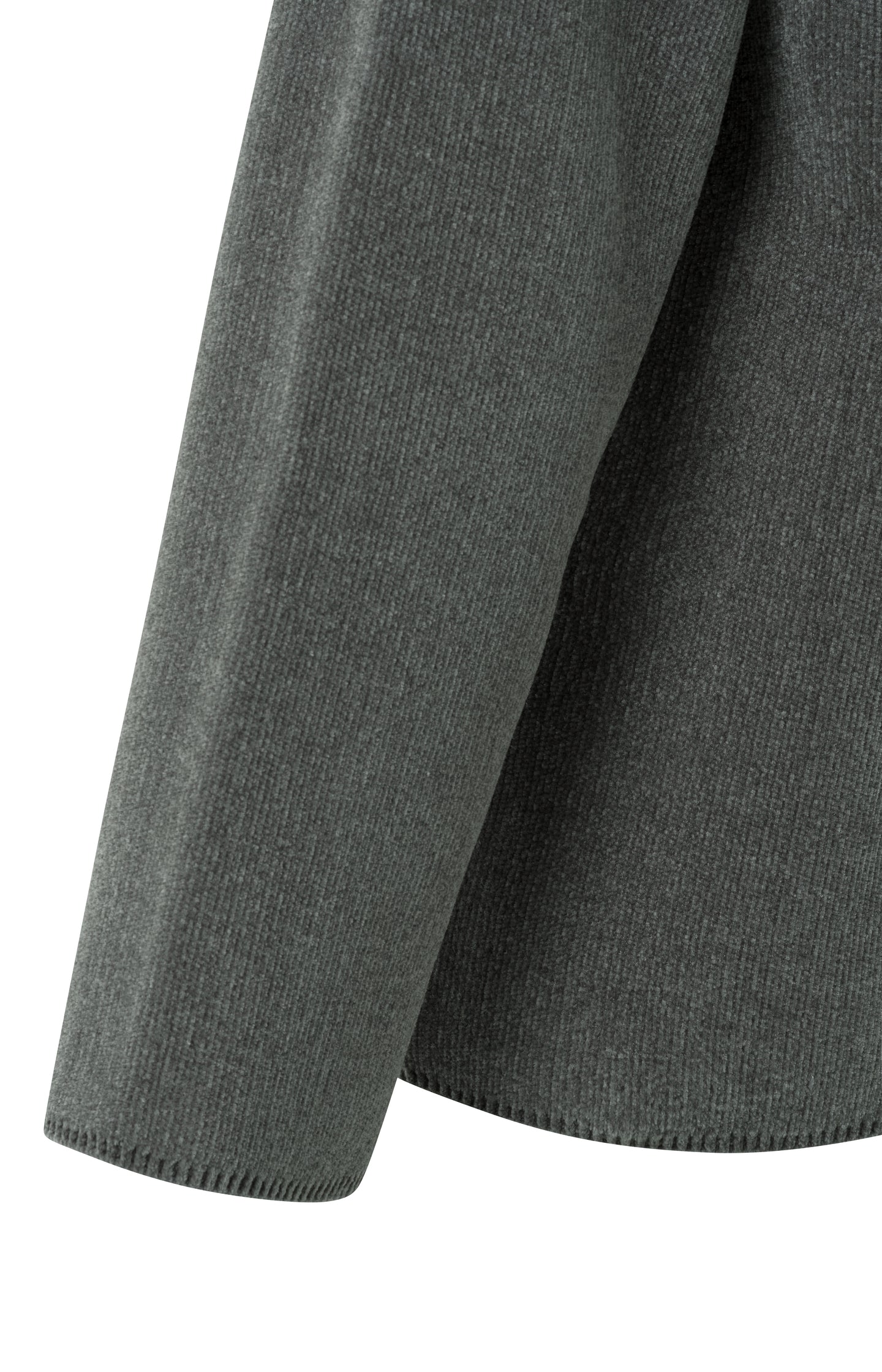 Chenille sweater with V-neck, long sleeves and seam detail