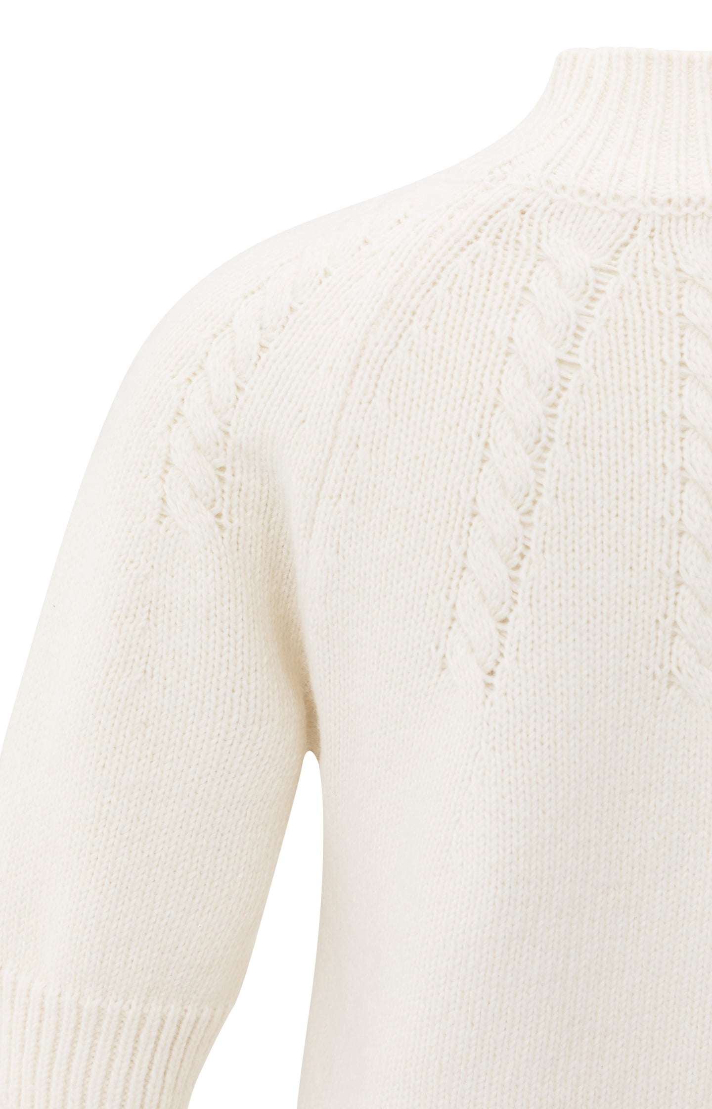 Chunky knit sweater with cable details and mid sleeves