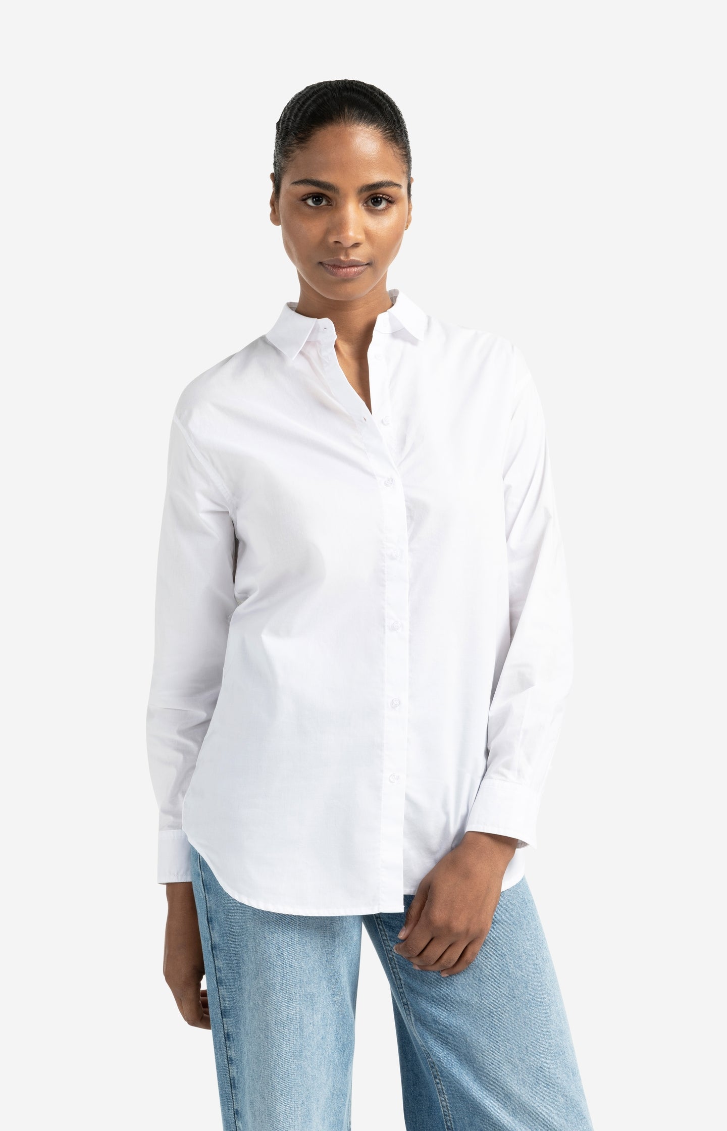 Classic poplin shirt with oversized boyfriend fit