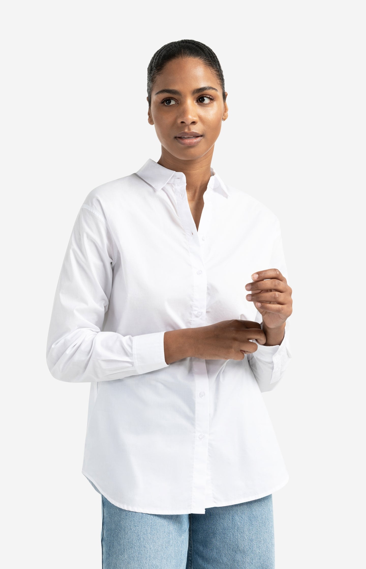 Classic poplin shirt with oversized boyfriend fit