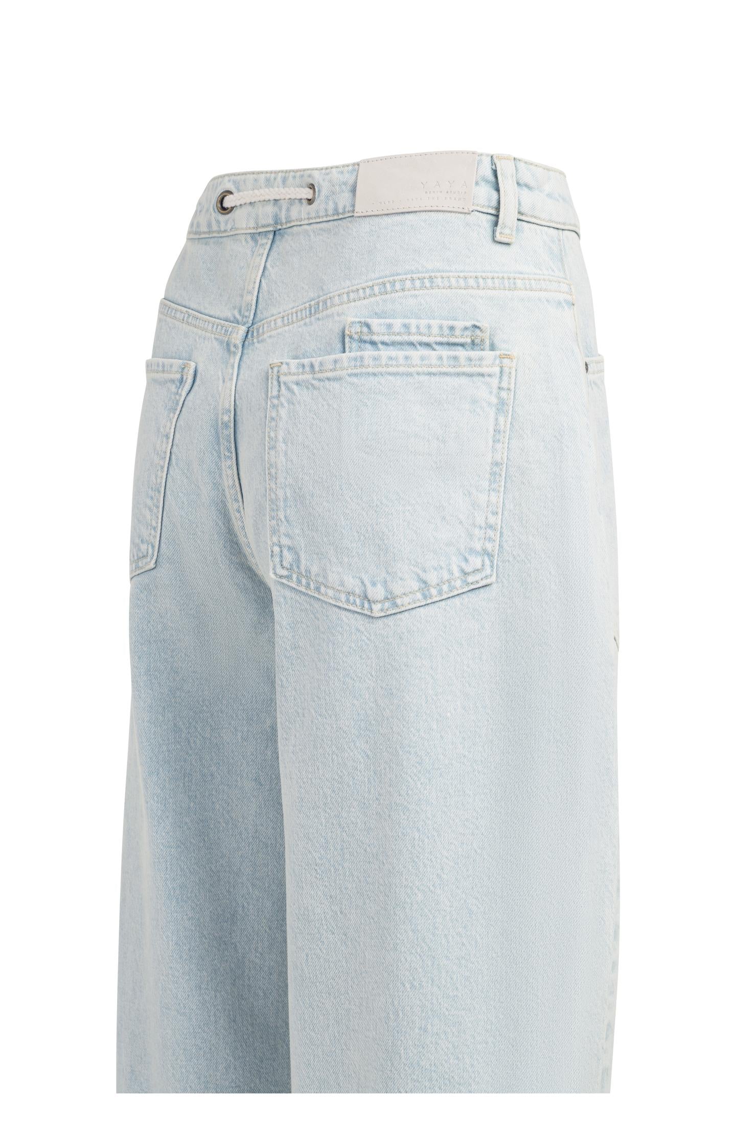 Colored denim with drawstring
