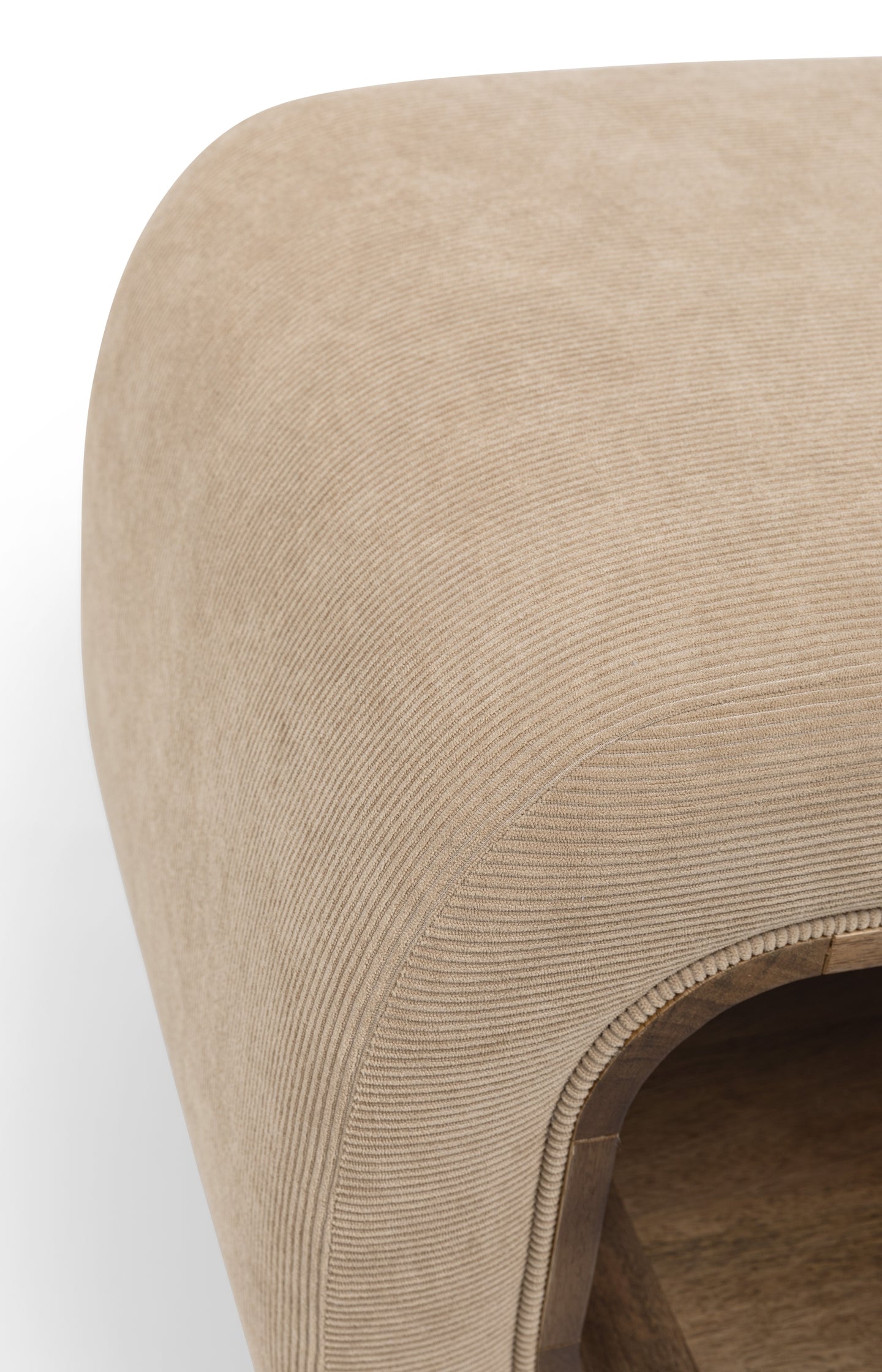 Corduroy pouf with wooden frame - Type: lookbook