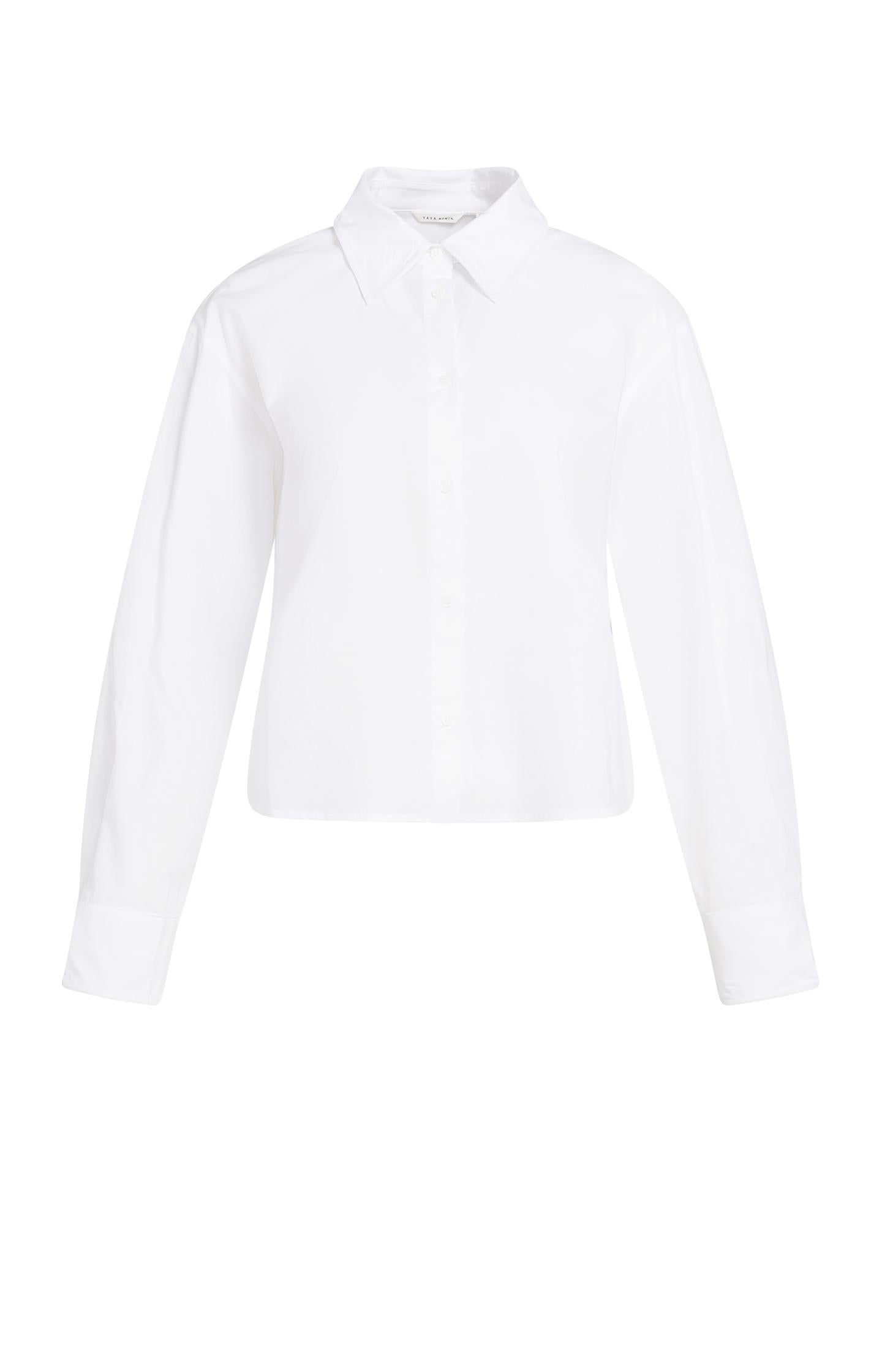 Cotton blouse with wired collar and cuffs