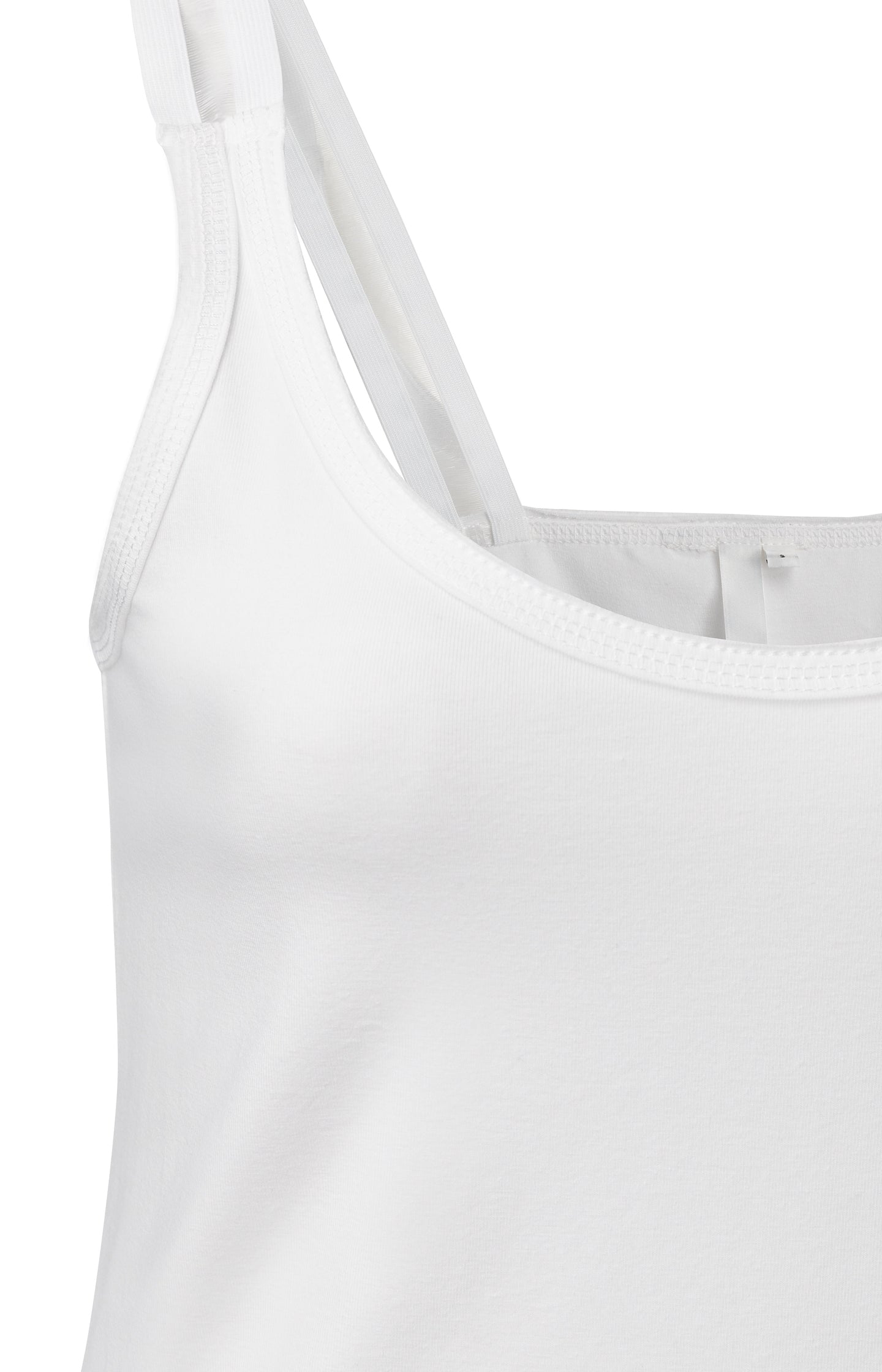 Cotton singlet with split elastic straps