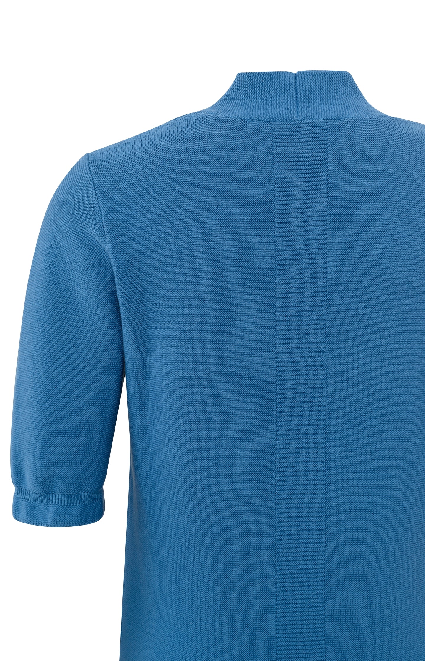 Cotton sweater with V-neck and halflong sleeves with detail