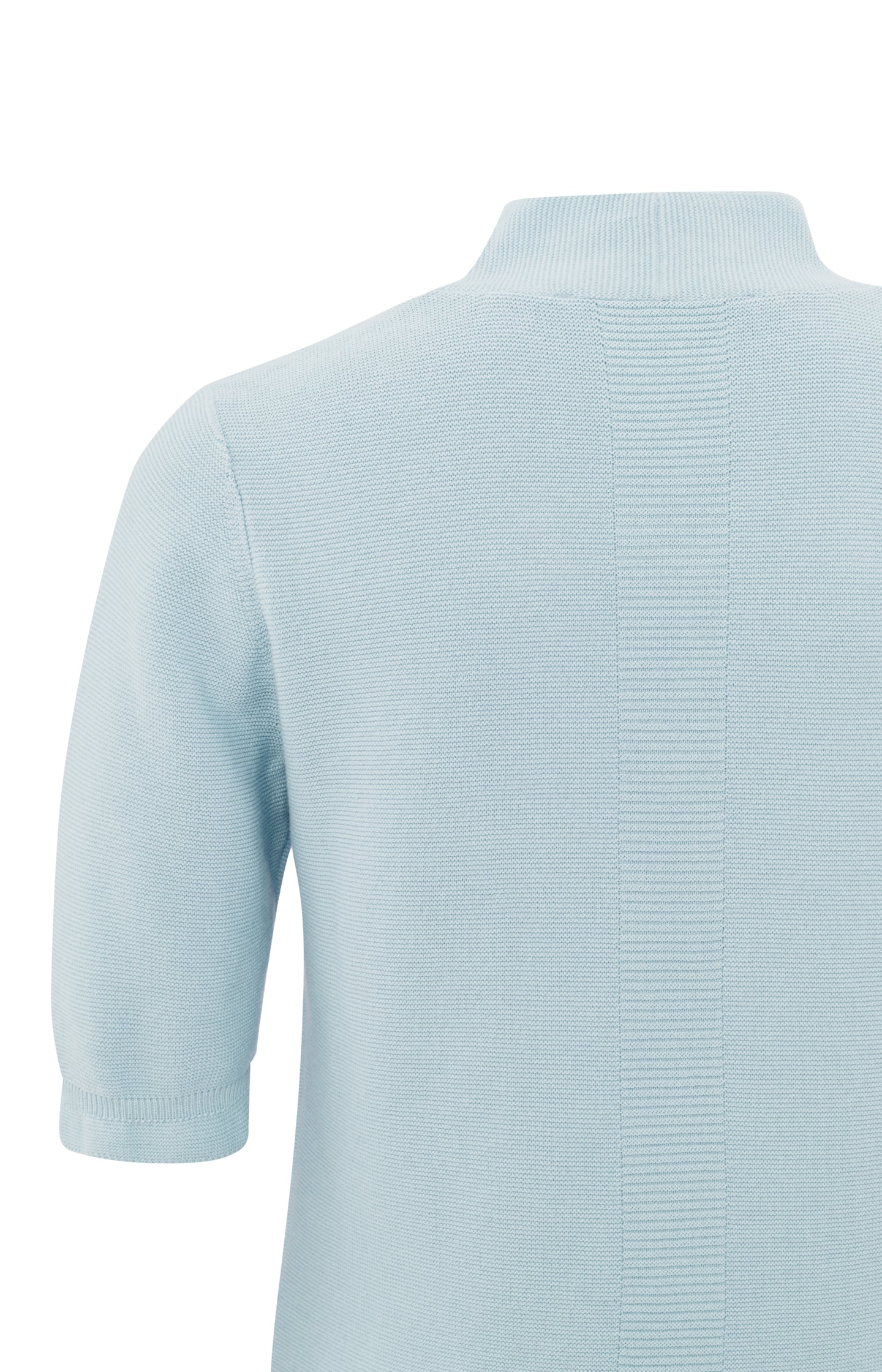 Cotton sweater with V-neck and halflong sleeves with detail