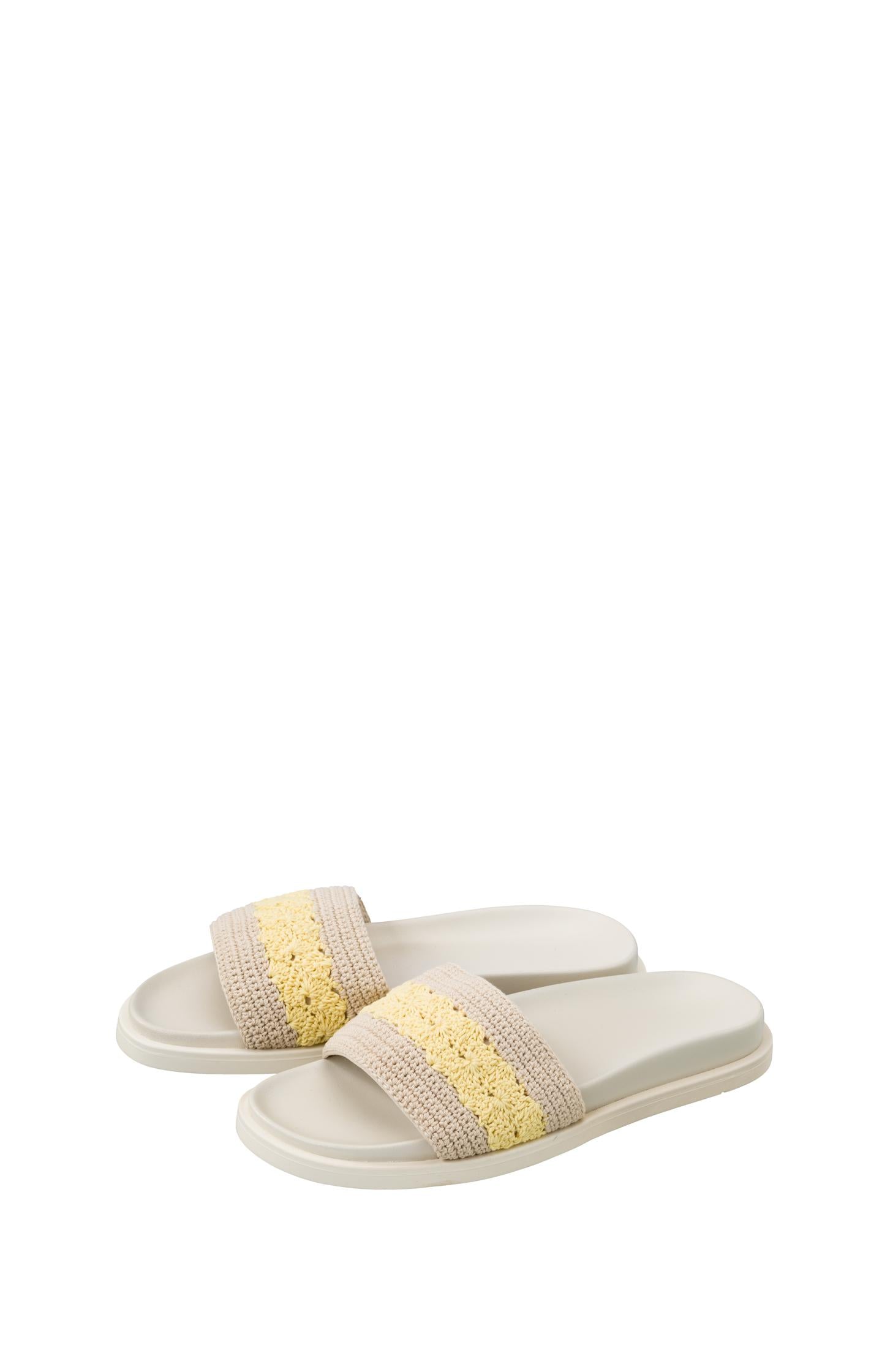 Crochet sandal with stripe - Straw Yellow Dessin - Type: product