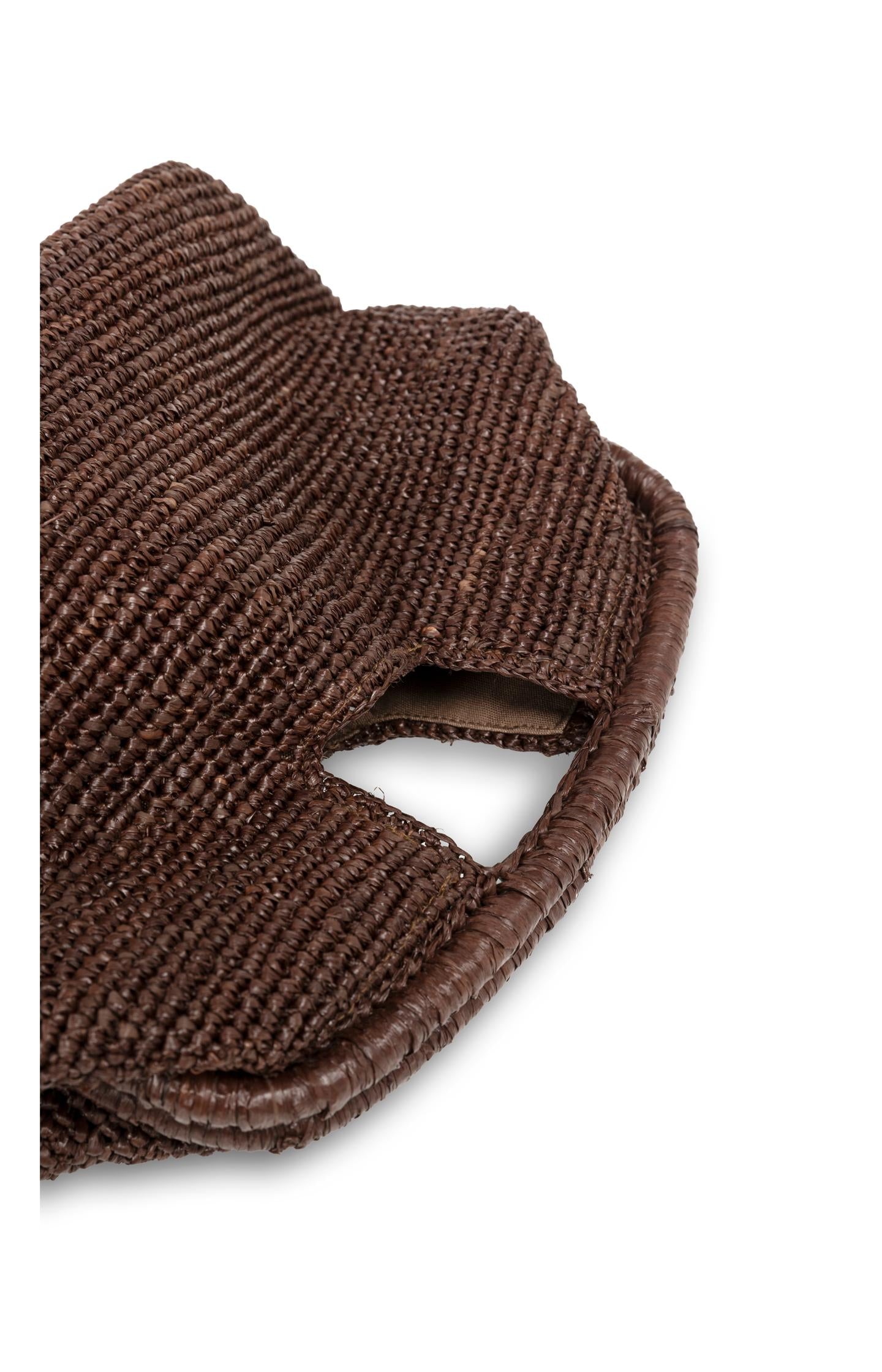 Crocheted straw clutch with handle - Type: product