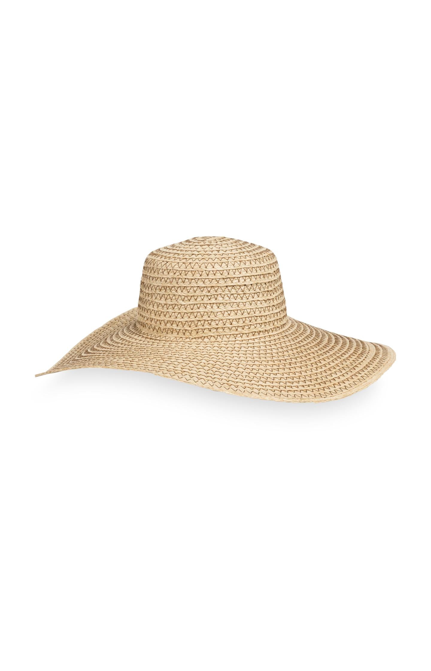 Crocheted straw hat with wide brim - Type: lookbook