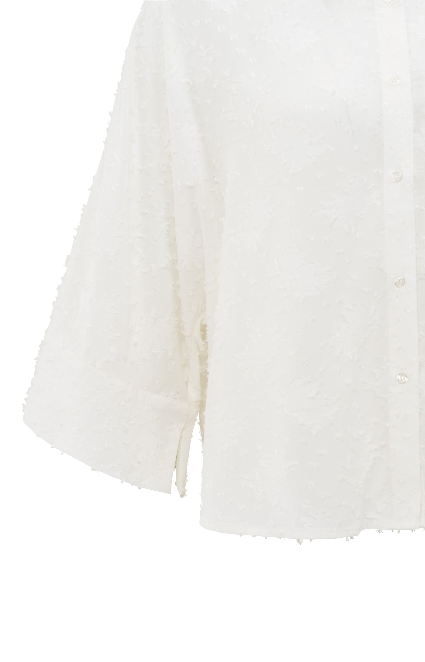 Cropped airy blouse with woven-in details