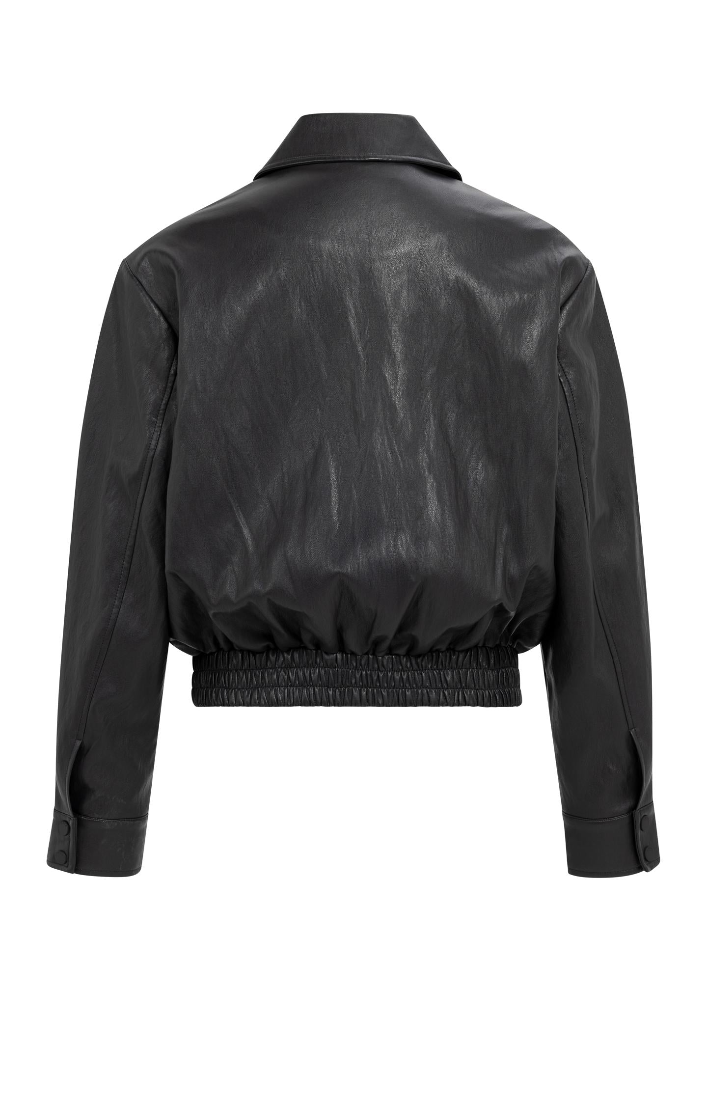Cropped faux leather jacket - Type: product