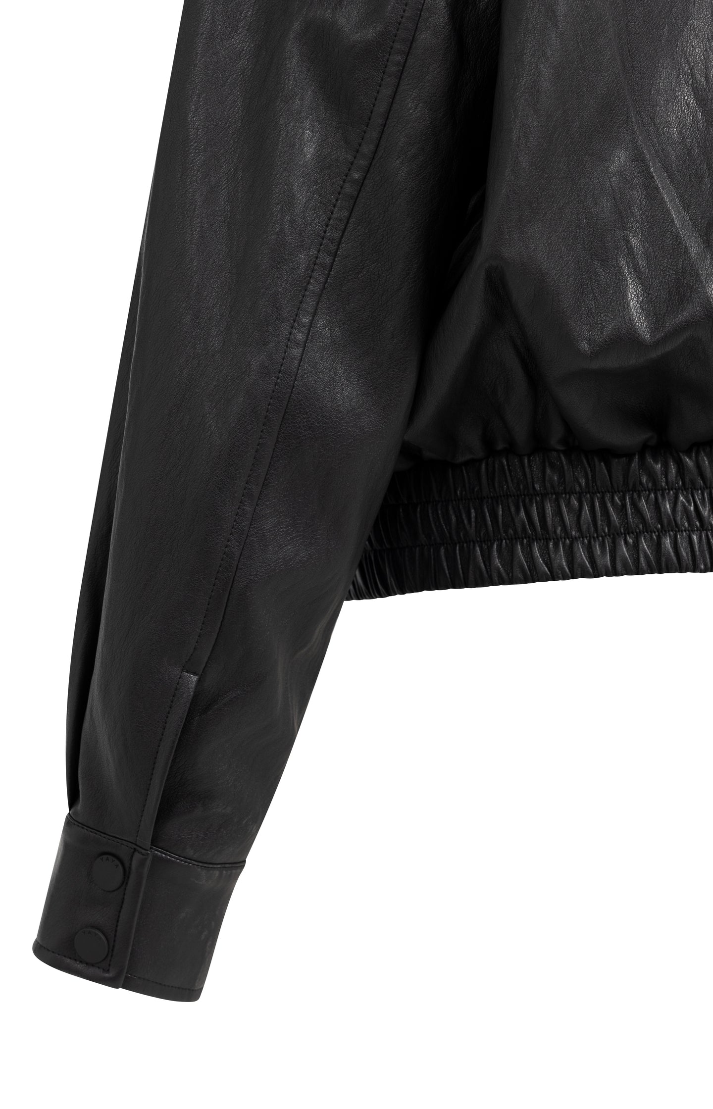 Cropped faux leather jacket - Type: product