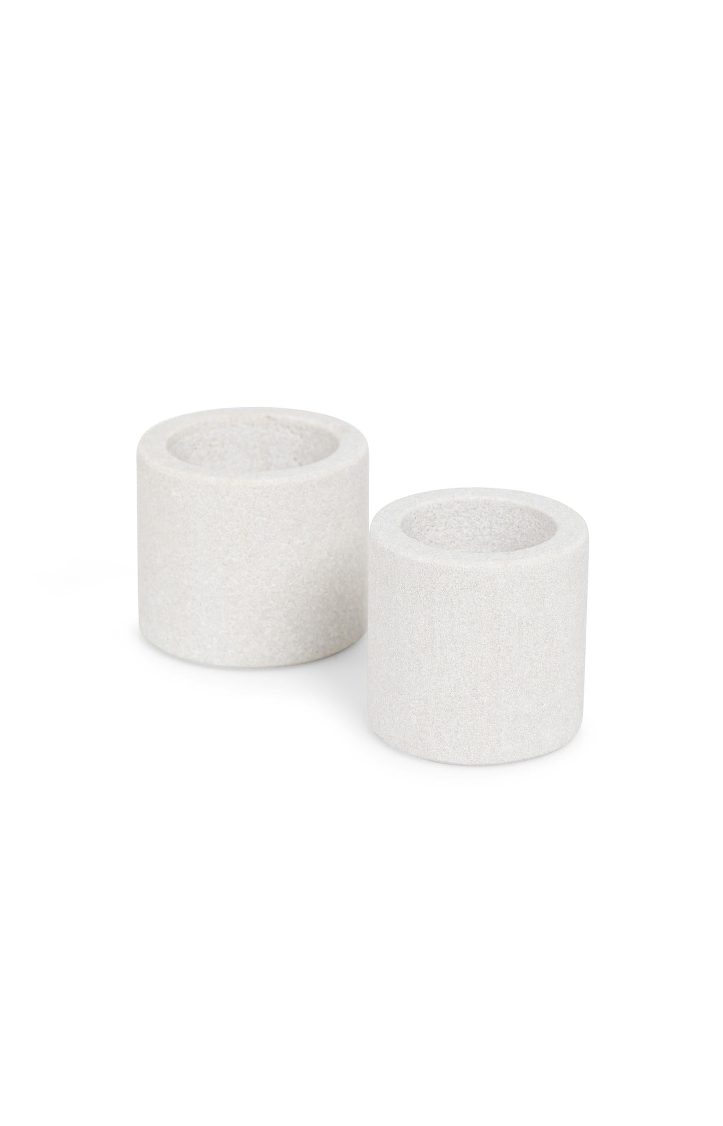Cylindrical sandstone candle holder - 5.2x5 cm - Type: product