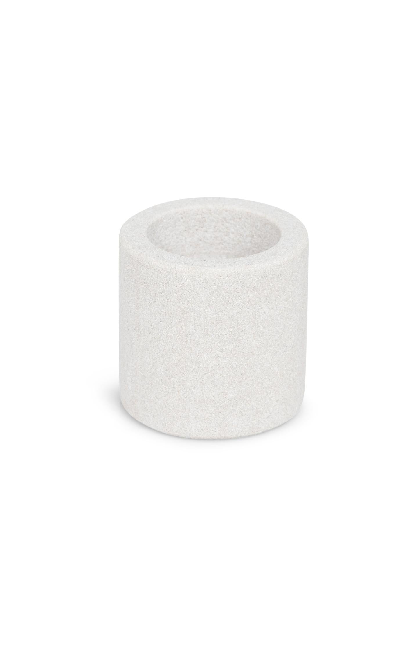 Cylindrical sandstone candle holder - 5.2x5 cm - Type: product