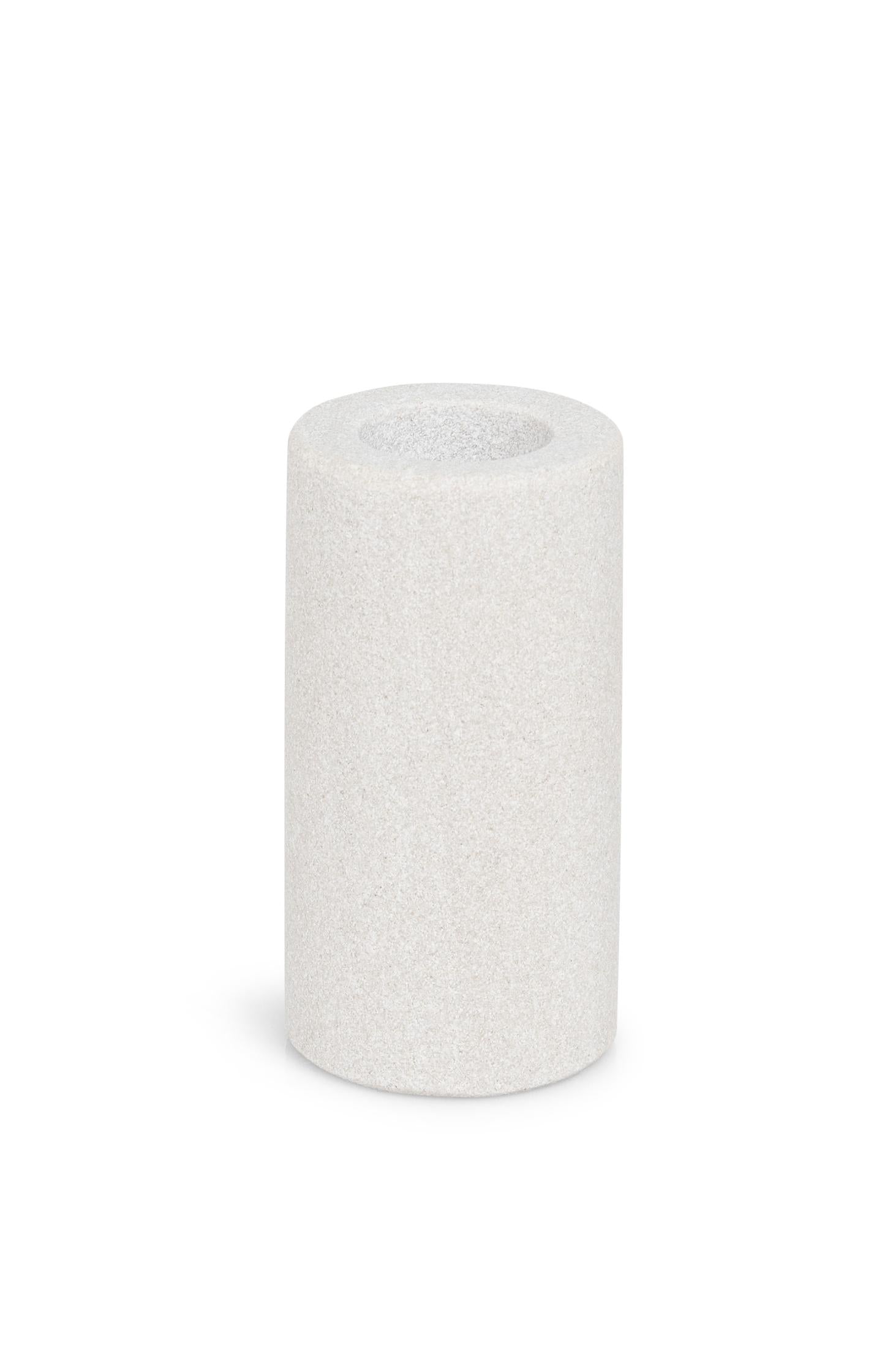 Cylindrical sandstone candle holder - 7.5x3.8 cm - Type: product
