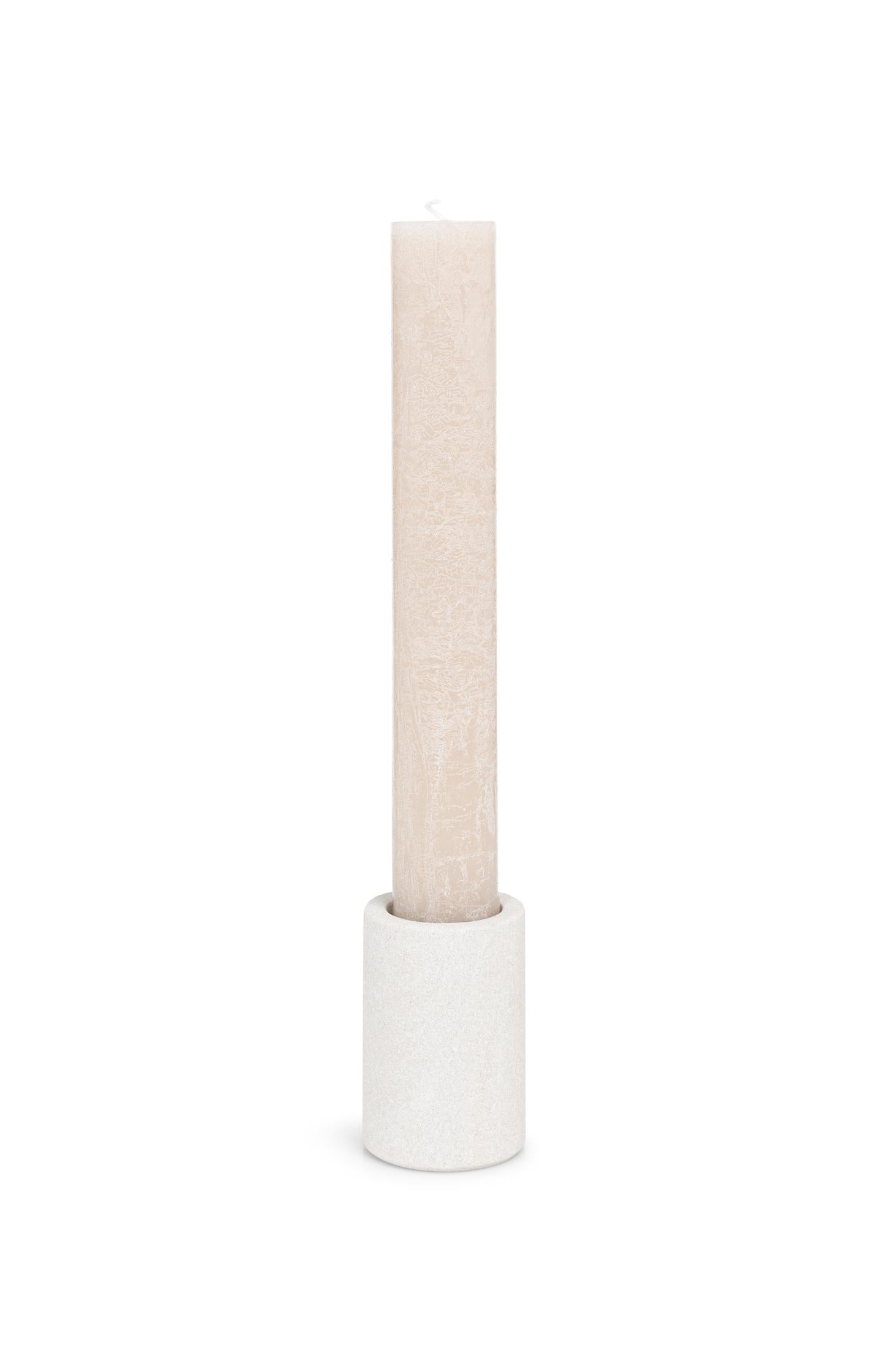 Cylindrical sandstone candle holder - 8x5.2 cm - Type: product