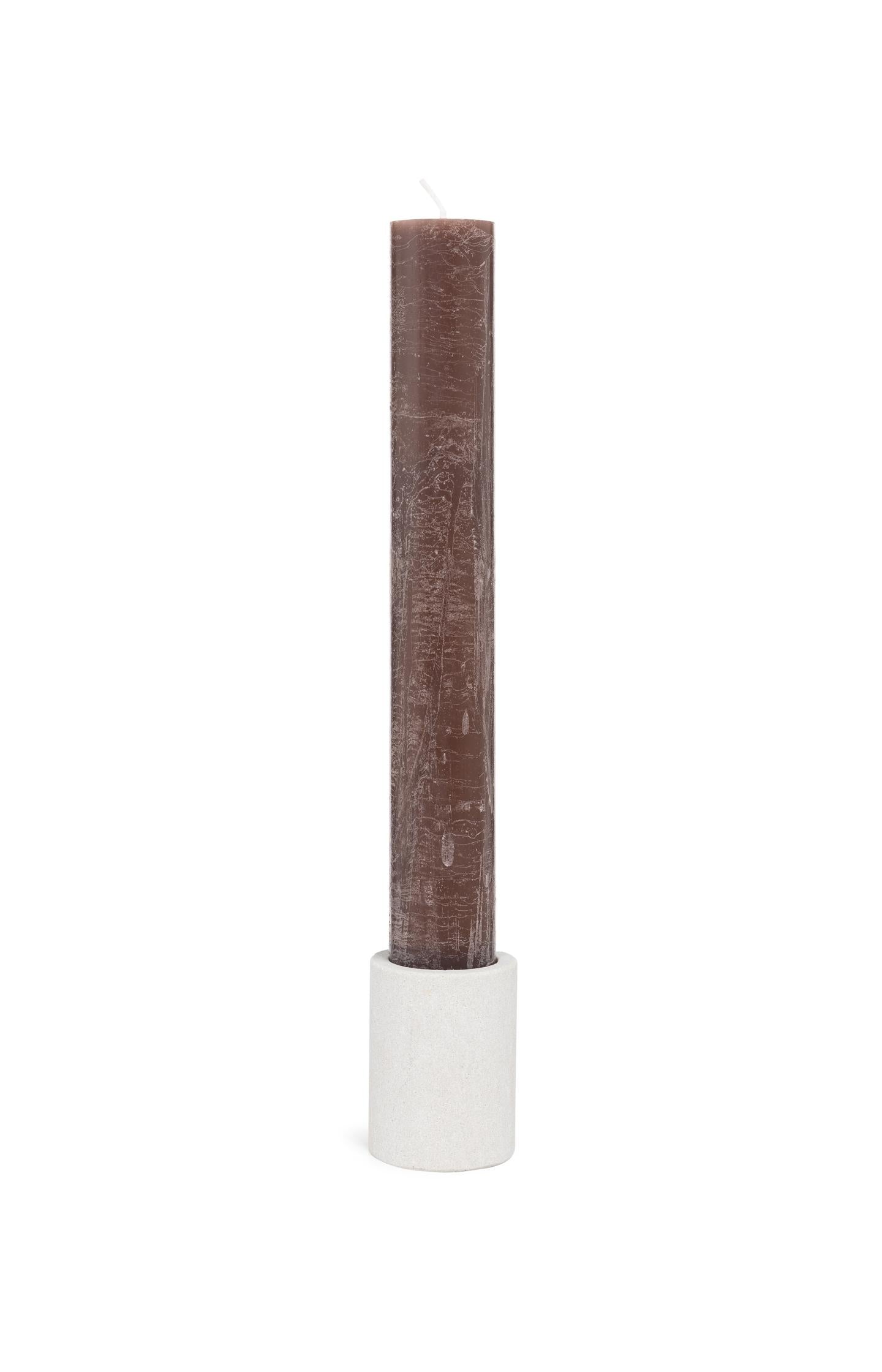 Cylindrical sandstone candle holder - 8x6 cm - Type: product