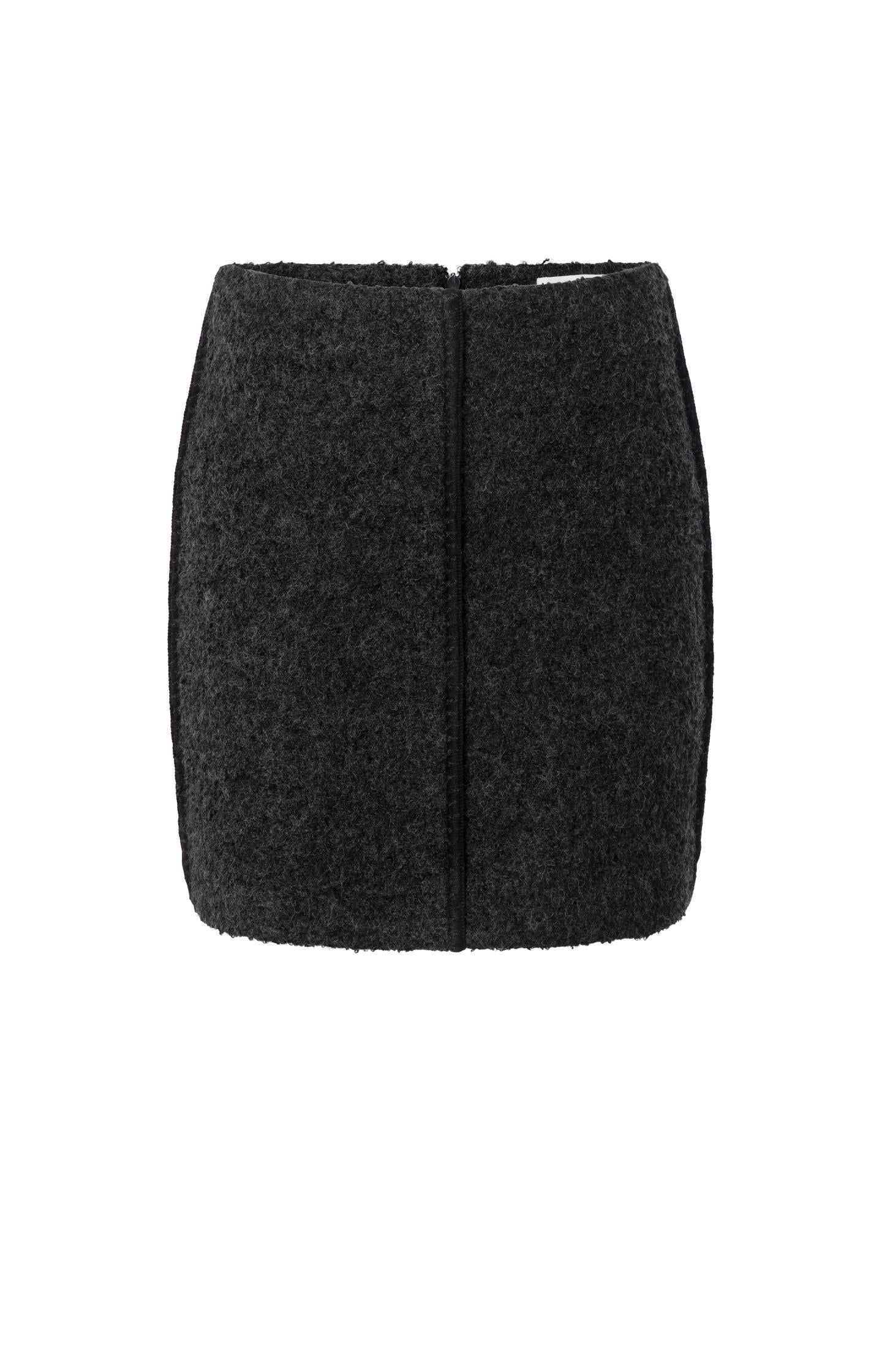 Dark mini skirt in wool mix with seam detail - Type: product