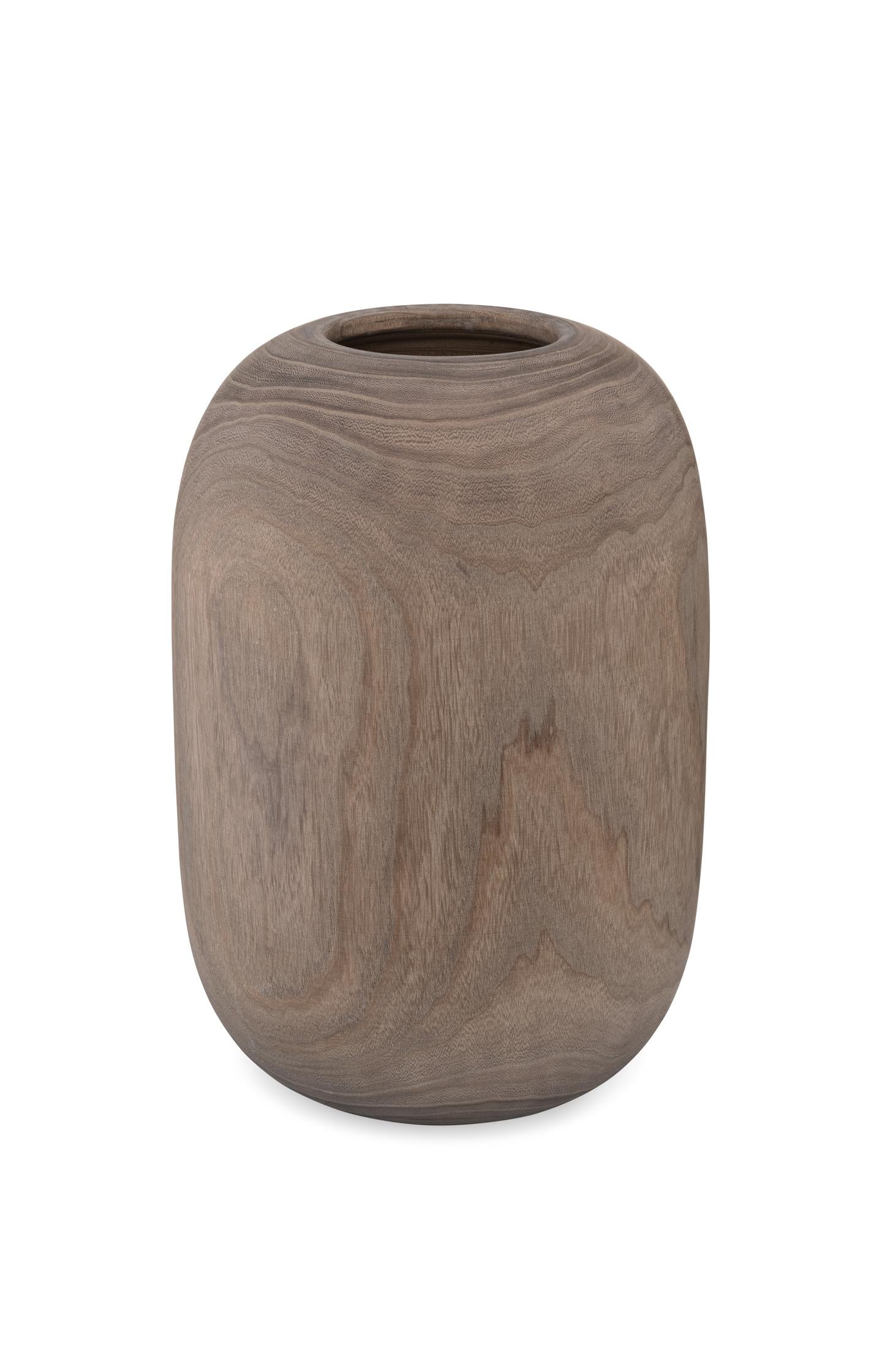 Decorative wooden vase with round shape - Type: product