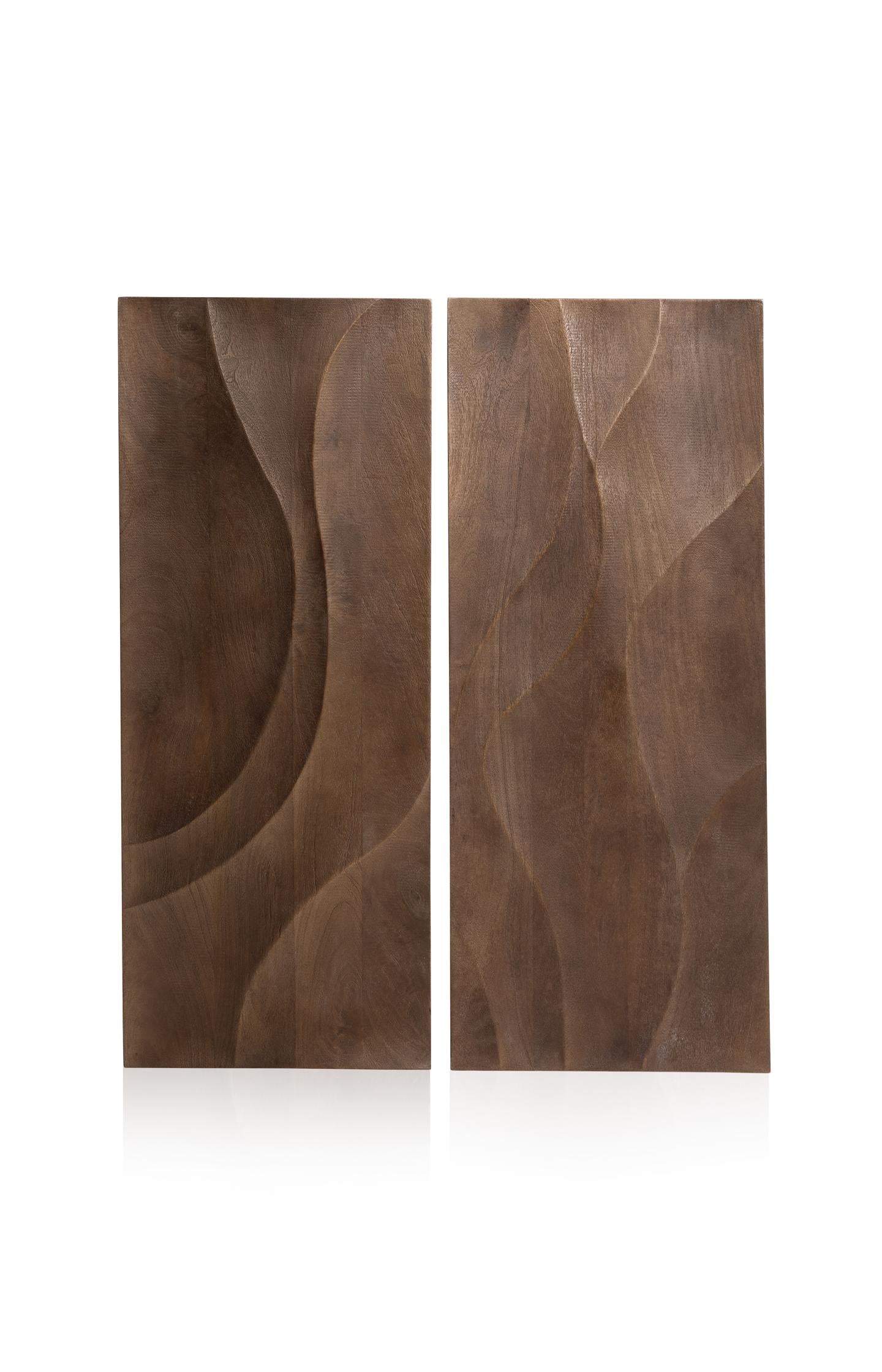 Panneaux muraux décoratifs en bois - lot de 2